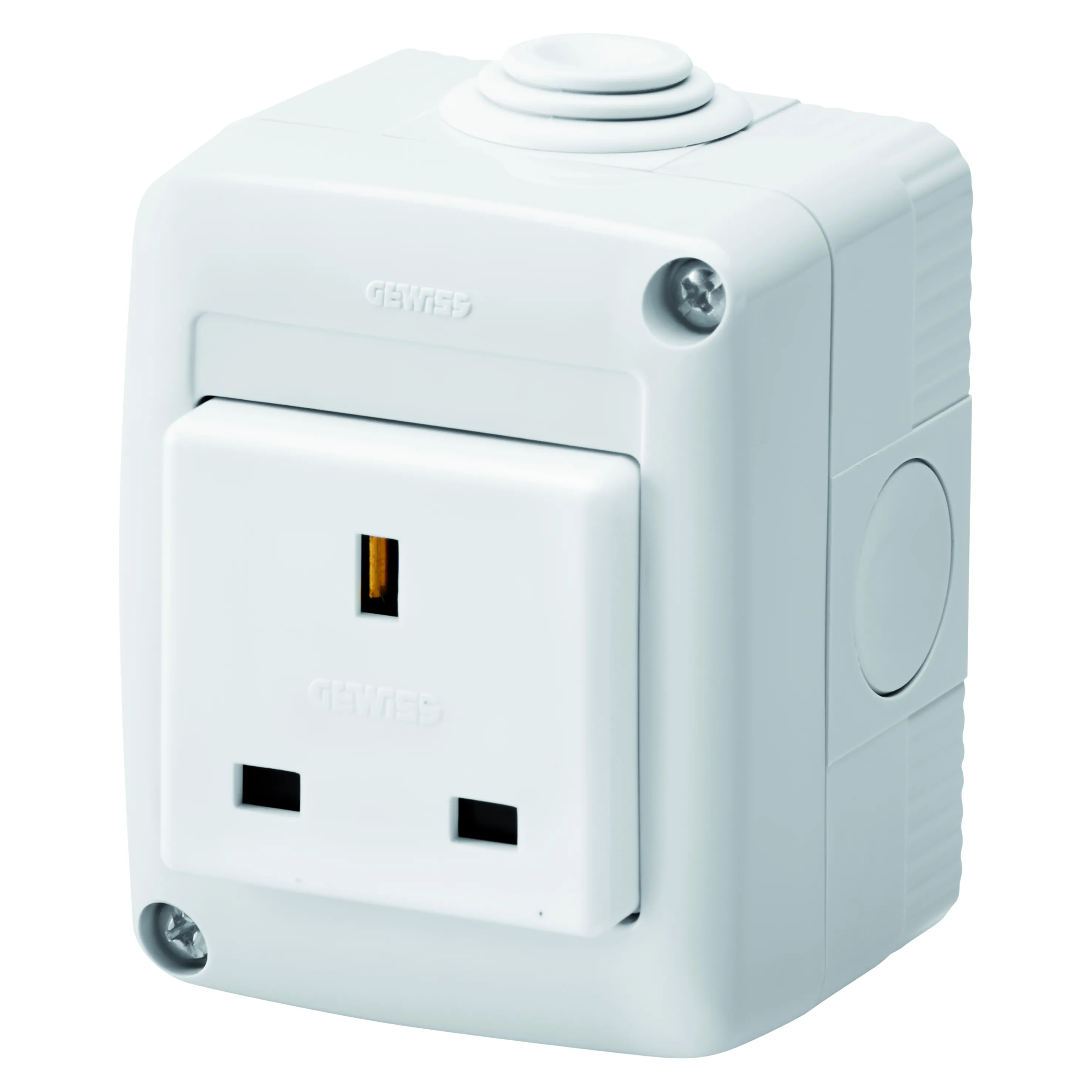 Carcasa, Protejata, Complet, Cu, Dispozitive, De, Sistem, Cu, Priza, 2P+E, 13, A, Standard, Britanic, IP40, Rgrey, Ral, 7035, Gewiss, System, GW27813