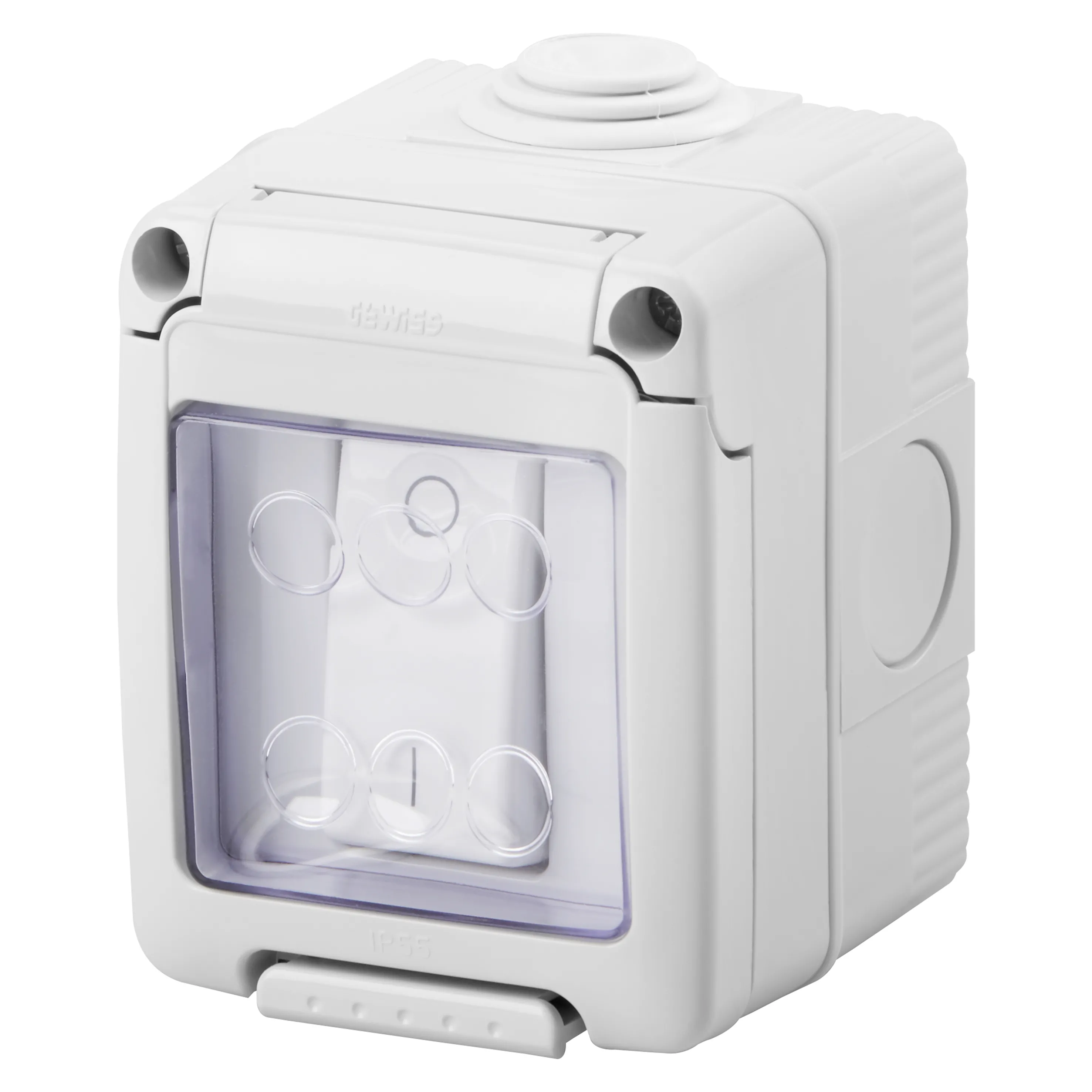 Carcasa, Etansa, Completa, Cu, Dispozitive, De, Sistem, Cu, Comutator, Unidirectional, 2P, 16Ax, IP55, Gri, Ral, 7035, Gewiss, System, GW27832