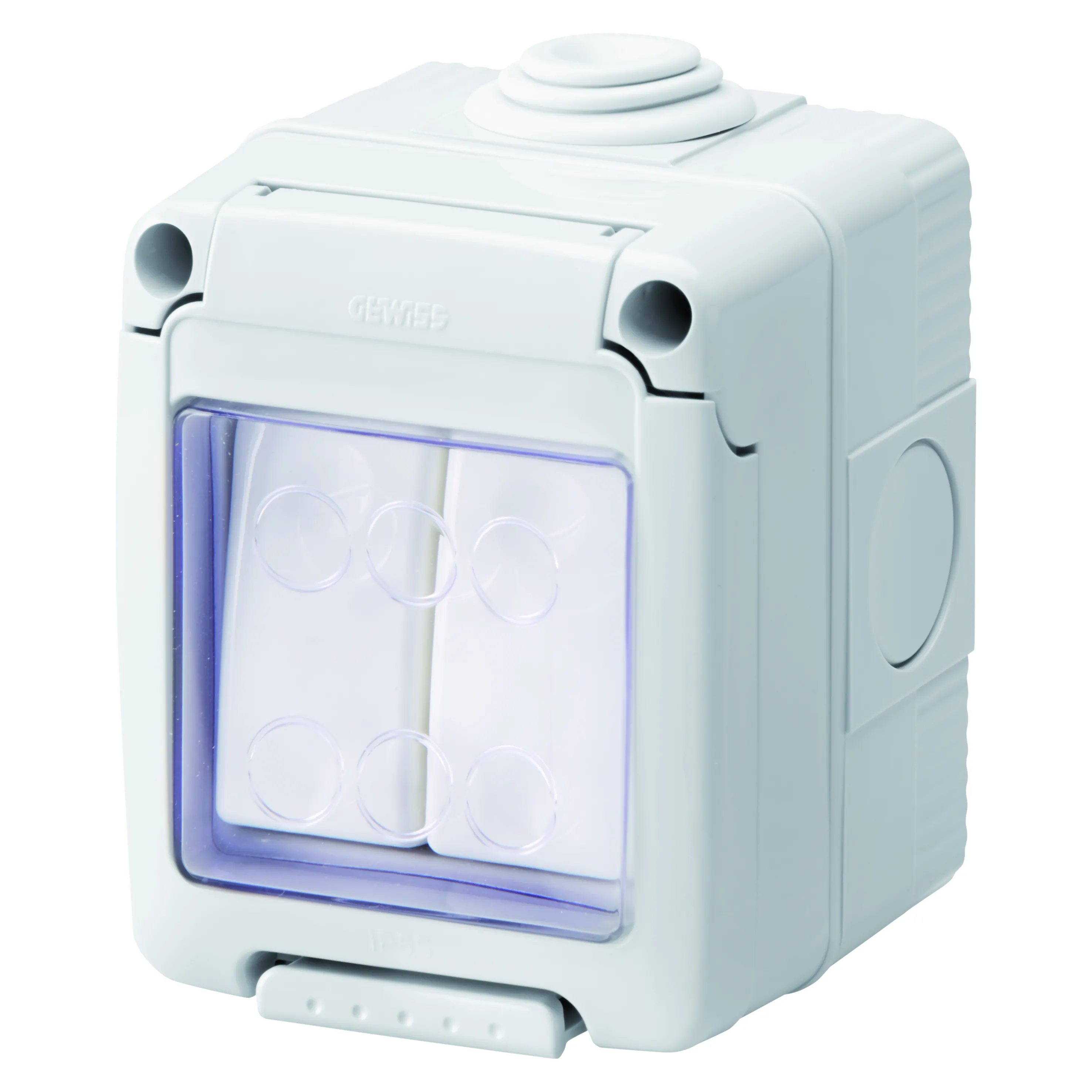 Carcasa, Etansa, Cu, Dispozitive, De, Sistem, Comutator, Bidirectional, +, Comutator, Bidirectional, 1P, 16Ax, IP55, Gri, Ral, 7035, Gewiss, System, GW27834