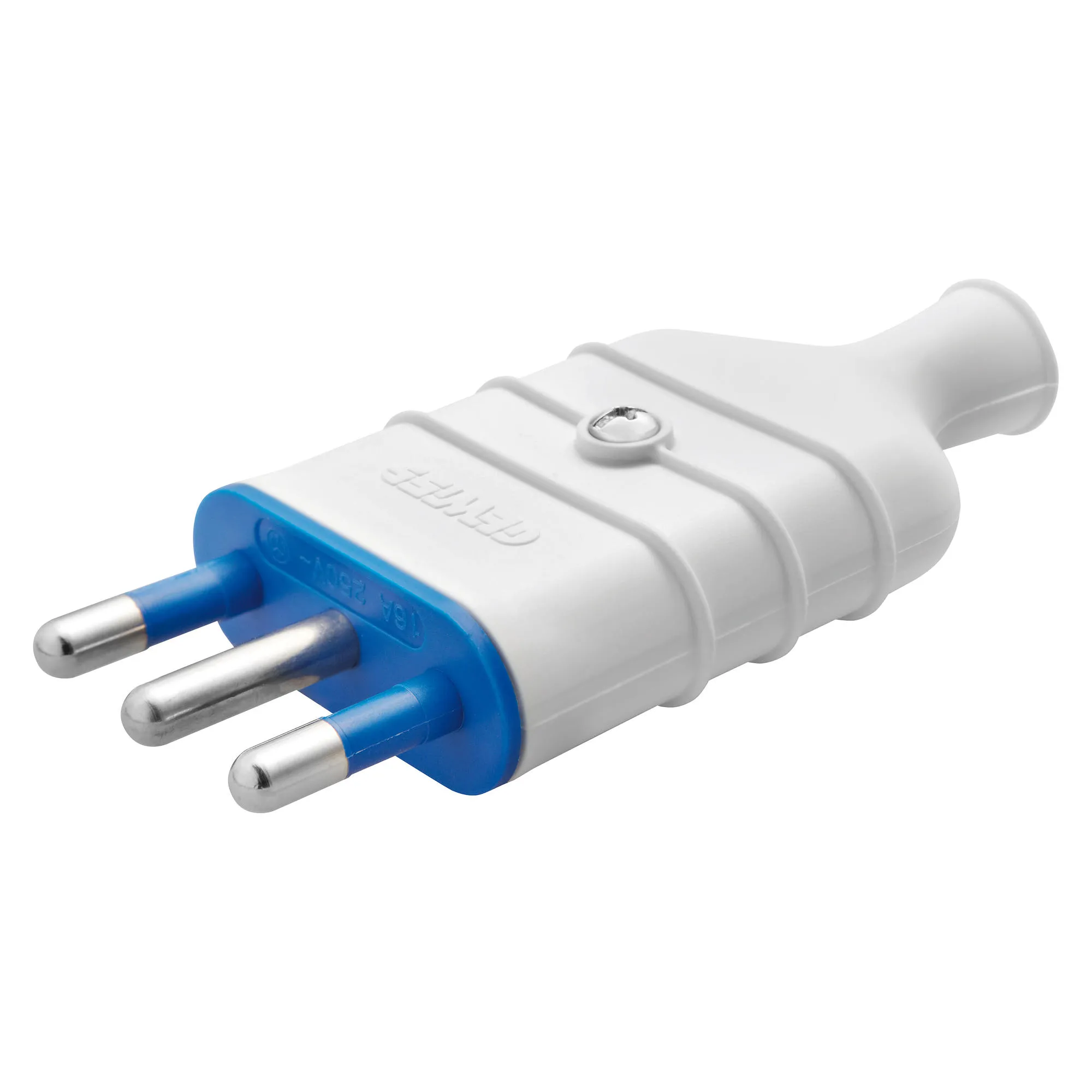 Stecher, Portabil, Drept, Standard, Italian, 2P+E, 16A, 250V, C.A., TIP, S17, Alb, Gewiss, System, GW28005