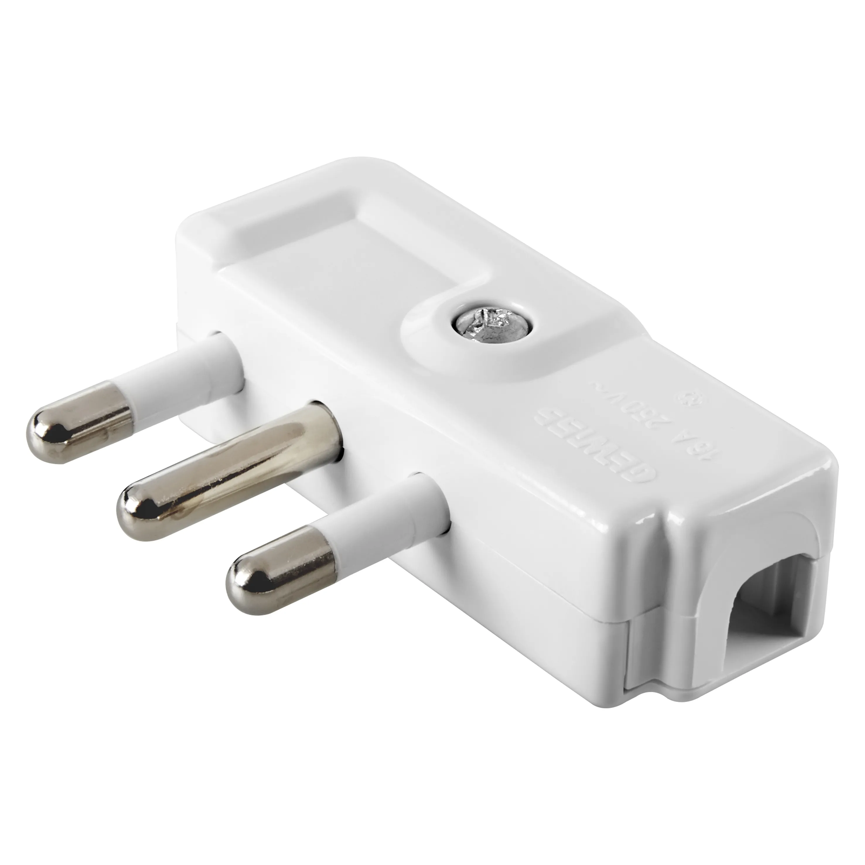 Fisa, Portabila, 90°, Standard, Italian, 2P+E, 10-16A, 250V, C.A., TIP, Spa17, Alb, Gewiss, System, GW28009
