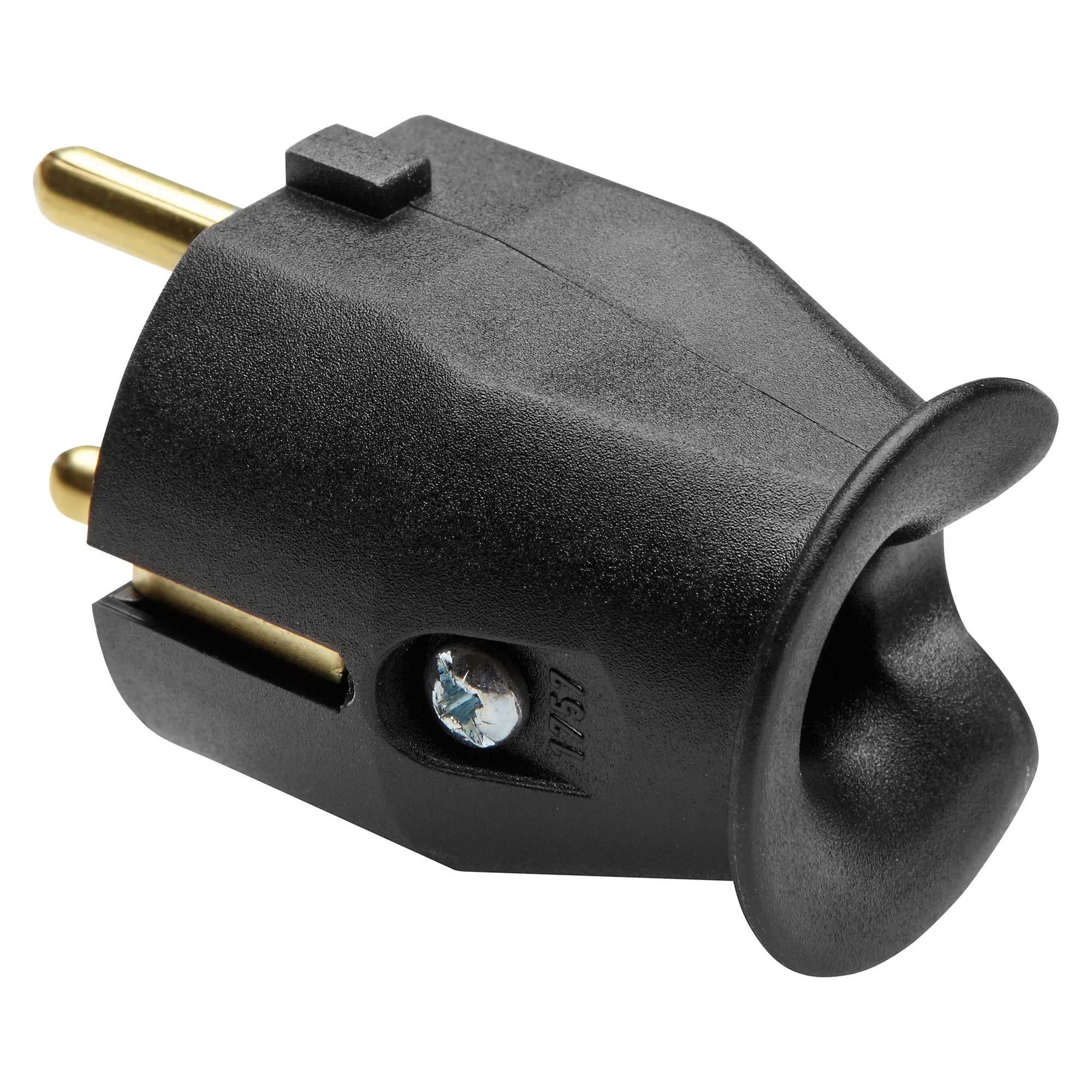 Stecher, Portabil, Drept, Standard, German/Francez, 2P+E, 10/16A, 250V, C.A., Negru, Gewiss, System, GW28013