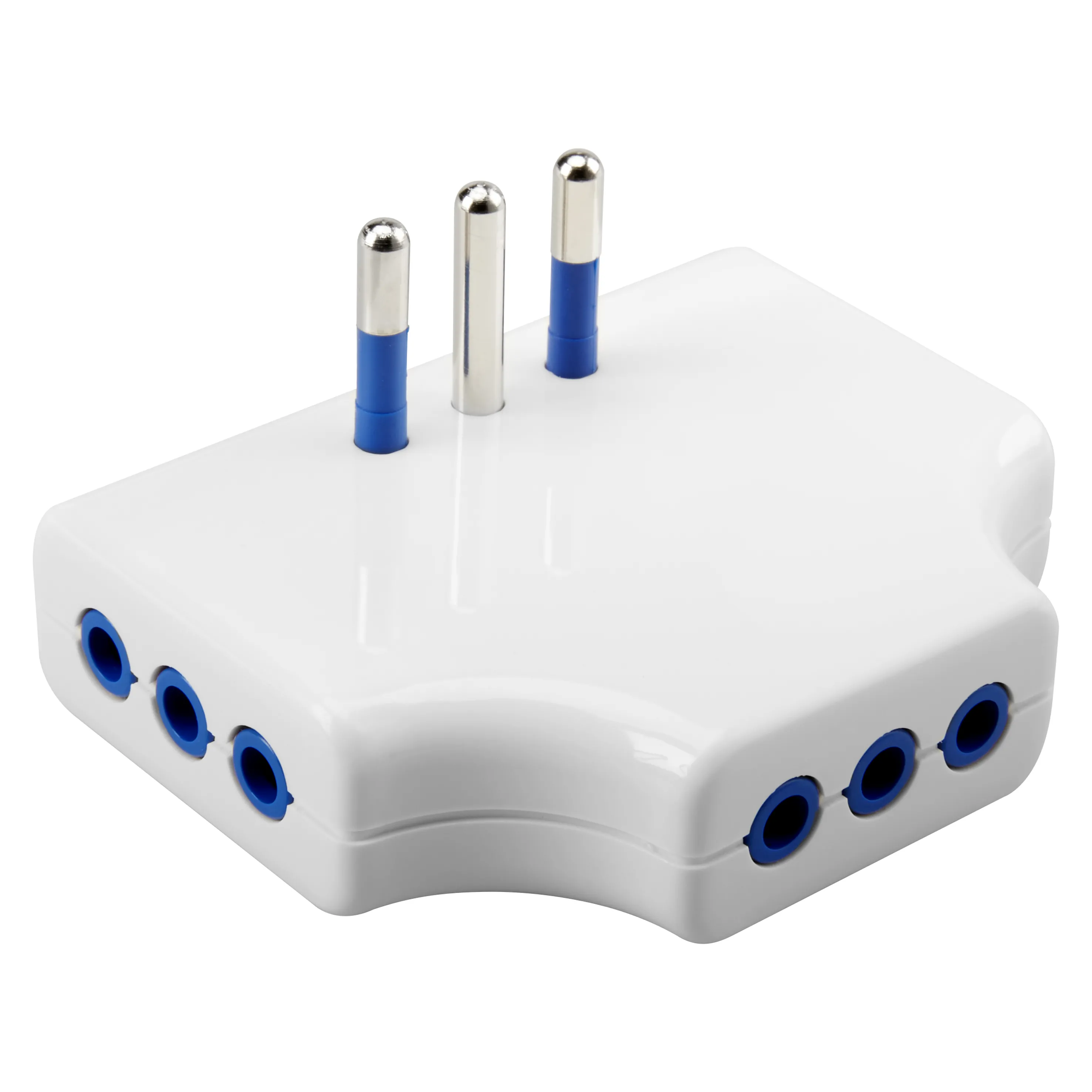 Adaptor, MultIPlu, Plat, 2P+Te, 10A, S11, 3, Iesiri, Standard, Italian, 10A, Bianco, Gewiss, System, GW28418
