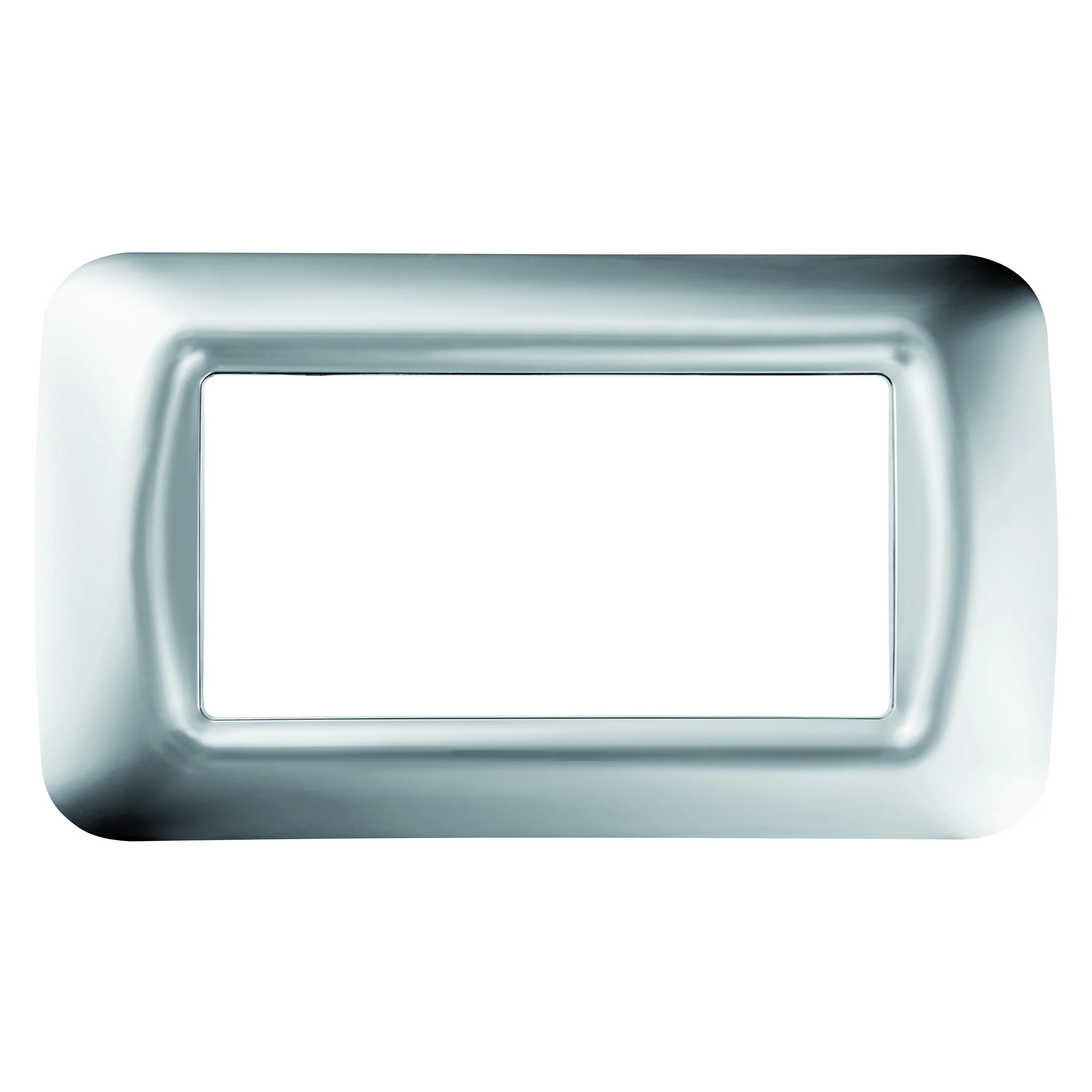 Placa, De, Sistem, Superioara, Cu, Finisaj, Lucios, Din, Tehnopolimer, 4 Module, Crom, Moale, Sistem, Gewiss, System, GW22654