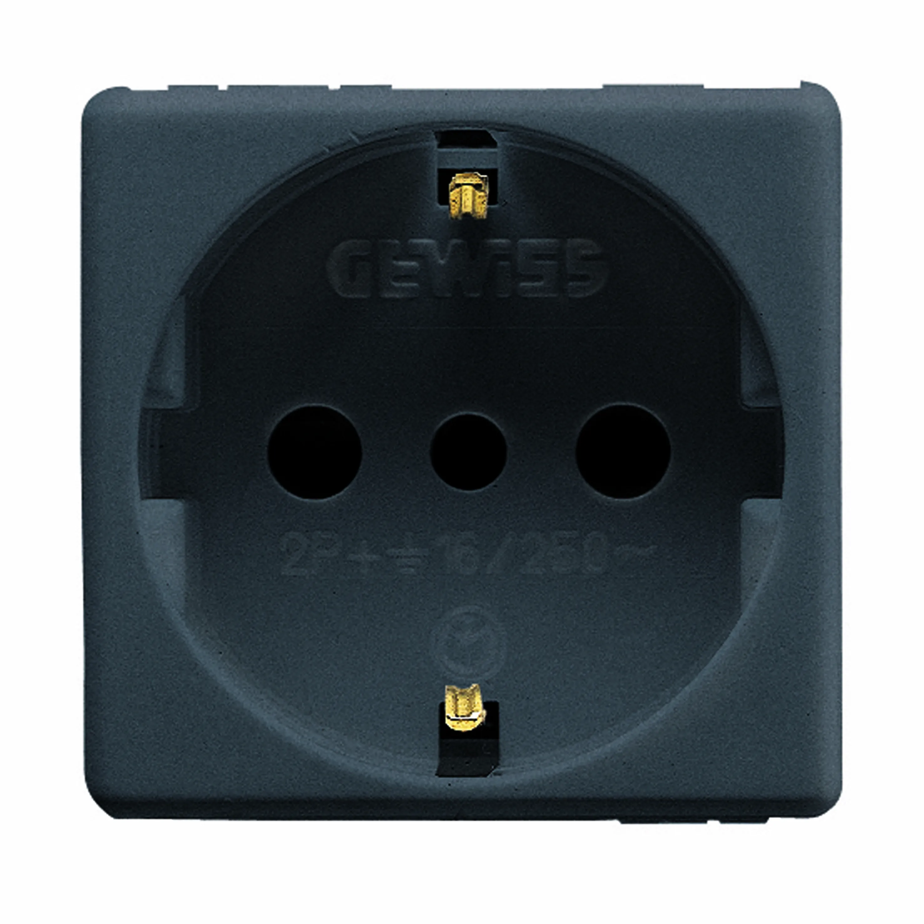 Priza, Standard, Italiana/Germana, 250V, C.A., 2P+E, 16A, P30, 2, Module, Sistem, Negru, Gewiss, System, GW21205