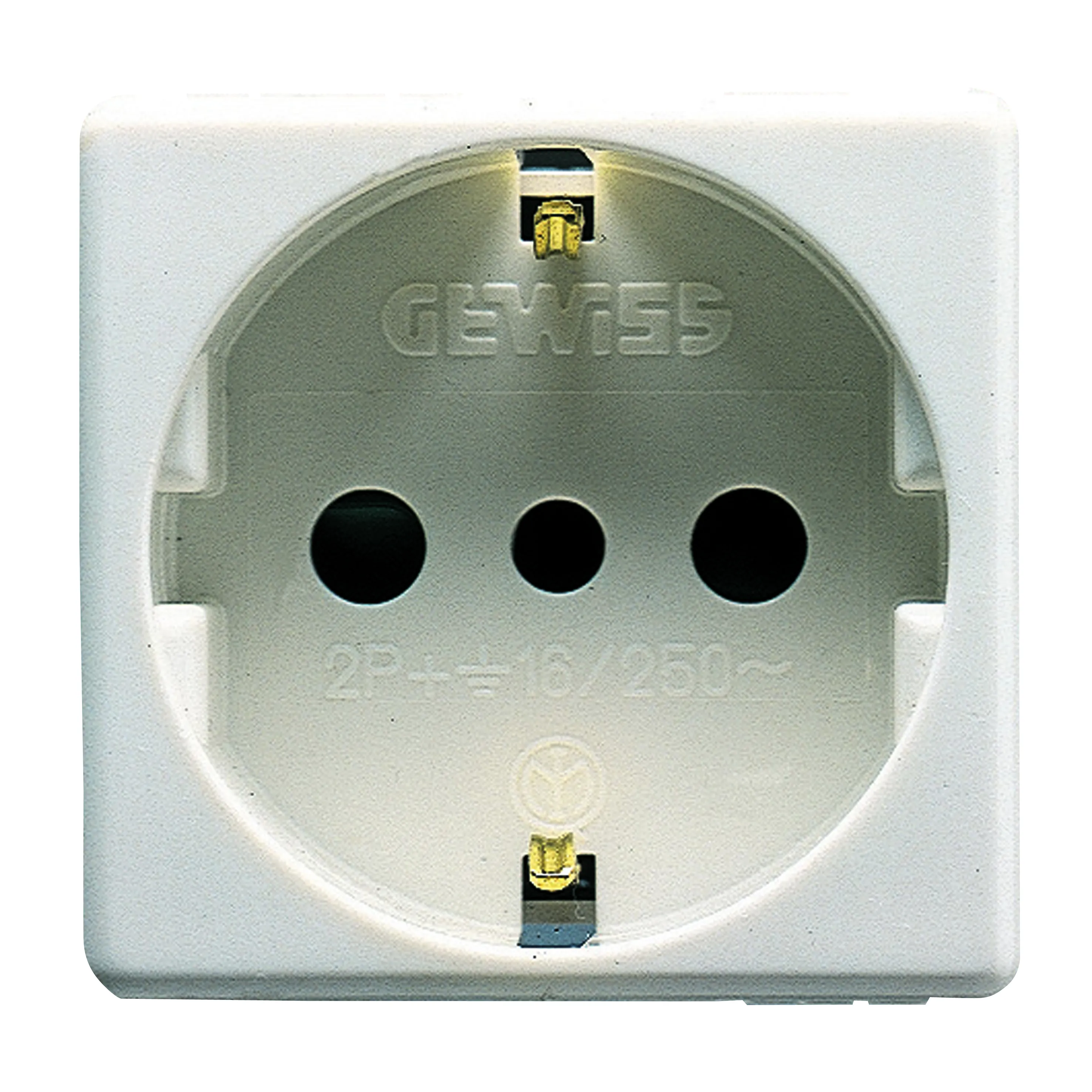 Priza, Standard, Italiana/Germana, 250V, C.A., 2P+E, 16A, P30, 2, Module, Sistem, Alb, Gewiss, System, GW20205