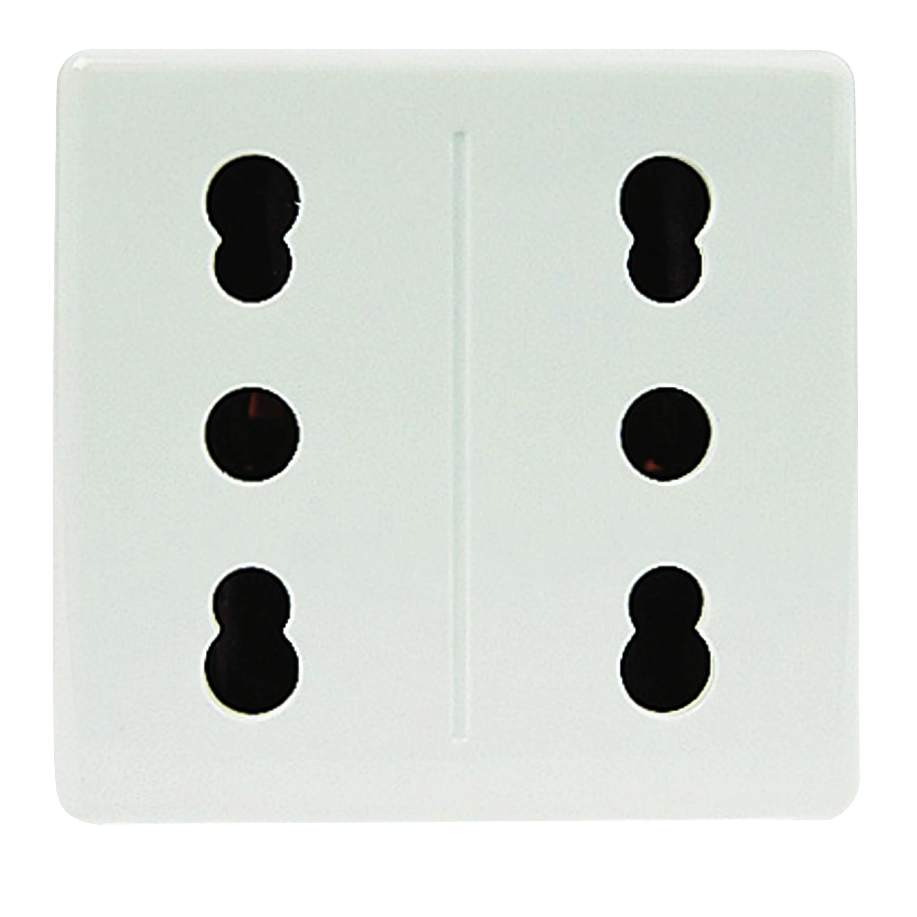 Priza, Dubla, Standard, Italiana, 250V, C.A., 2X2P+E, 16A, Amperaj, Dublu, P11-P17, 2, Module, Sistem, Alb, Gewiss, System, GW20291
