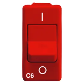 Intrerupator, Miniatural, Pentru, Linii, Dedicate, 1P+N, 10A, 3Ka, 6Ma, Caracteristica, C, 1, Modul, Rosu, Sistem, Gewiss, System, GW20455 