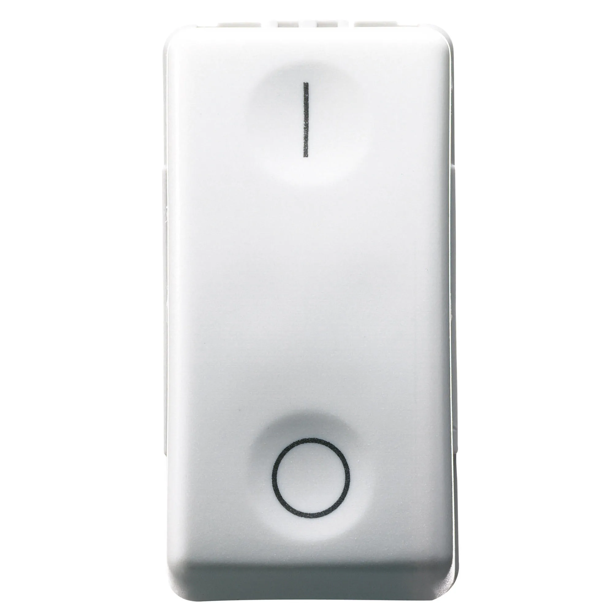 Intrerupator, Unidirectional, 2P, 250V, C.A., 16Ax, Neutru, Simbol, 0/I, 1, Modul, Sistem, Alb, Gewiss, System, GW20503
