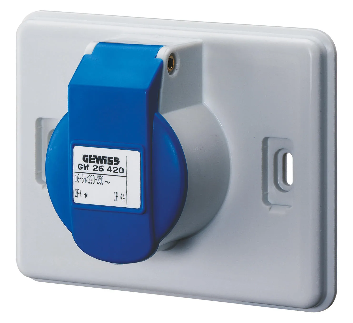 Prize, Industriale, In, Cpmpliance, Cu, Iec, 309, Ral, 7035, Gri, 2P+E, 16A, 230V, IP44, Gewiss, System, GW26420
