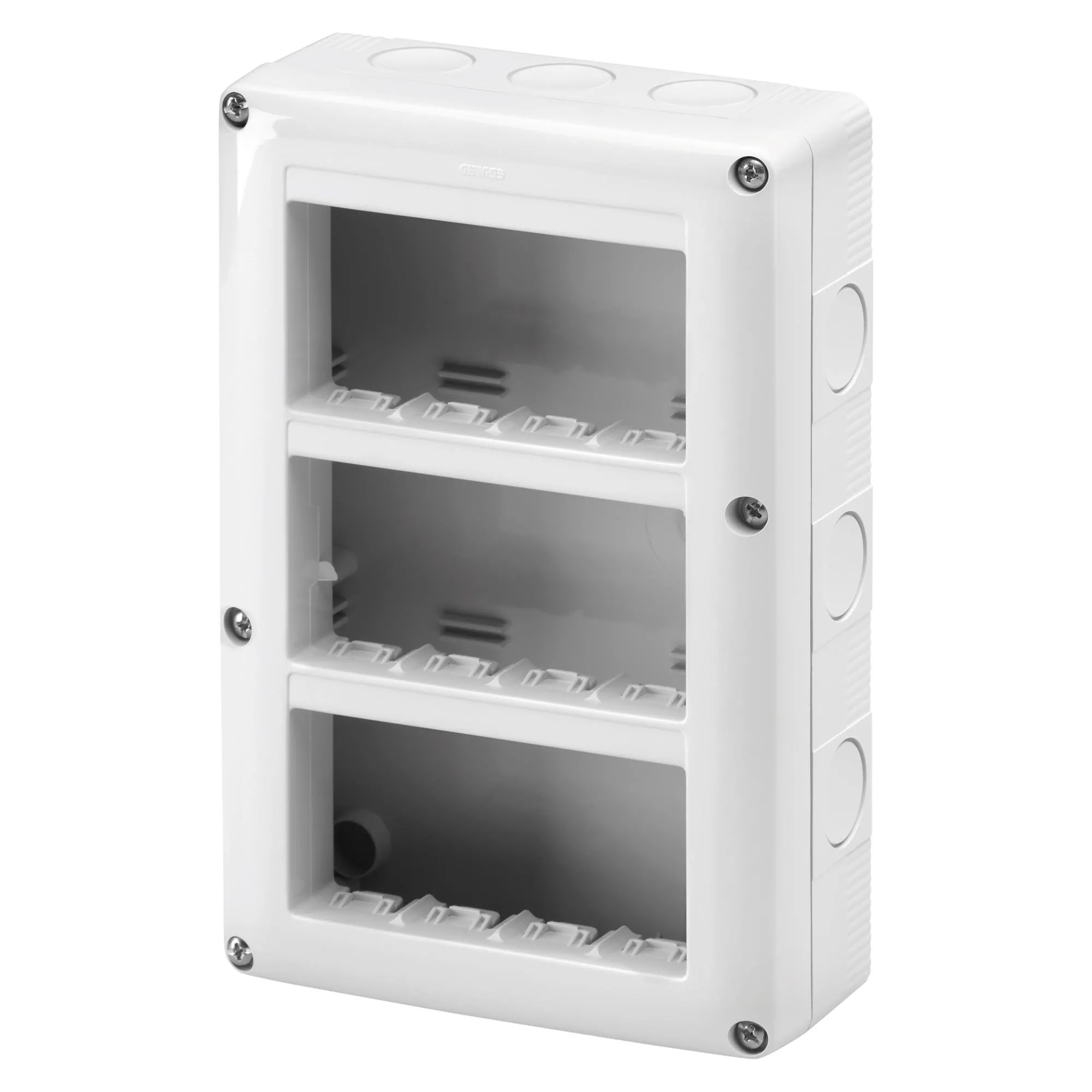 Carcasa, Protejata, Pentru, Dispozitive, De, Sistem, MultIPlu, Vertical, 12, Circuite, Modul, 4X3, Ral, 7035, Gri, IP40, Gewiss, System, GW27024