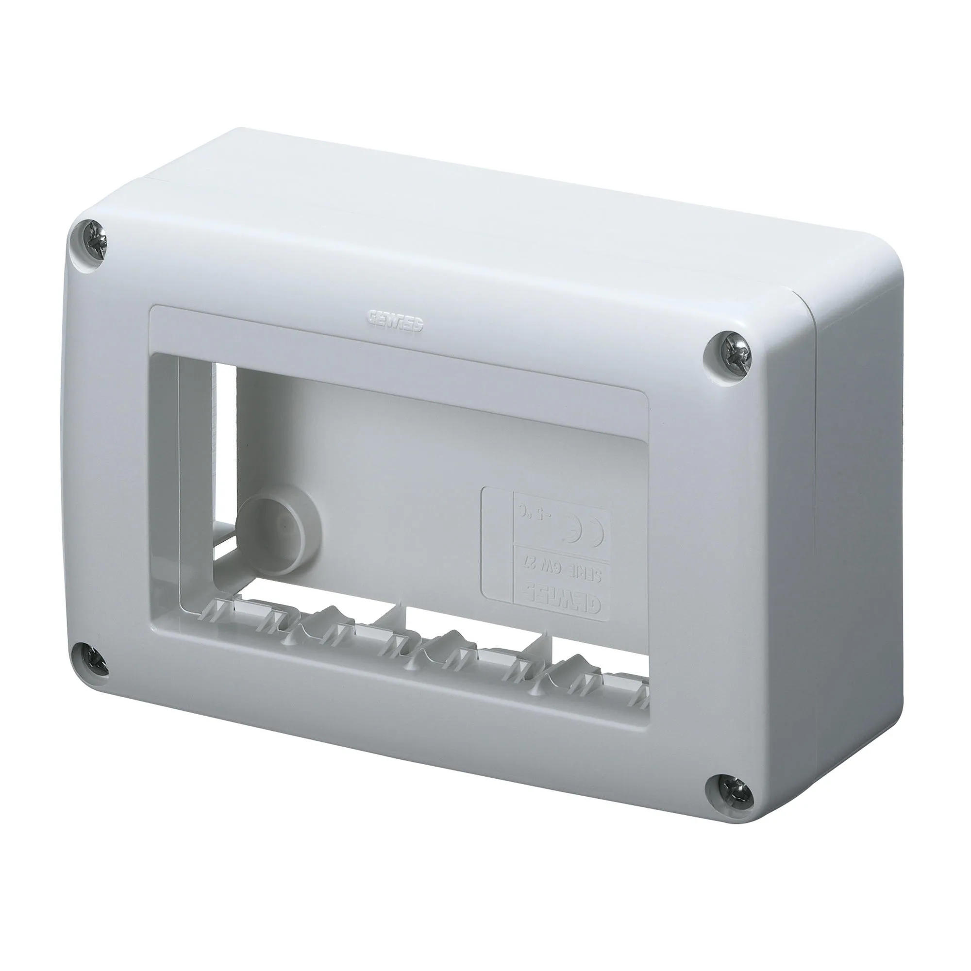 Cutie, Dispozitiv, Autoportant, Pentru, Dispozitivul, De, Sistem, Fusta, Si, Canal, Framne, 4, Circuite, Interval, Sistem, Alb, Ral, 9010, Gewiss, System, GW27621