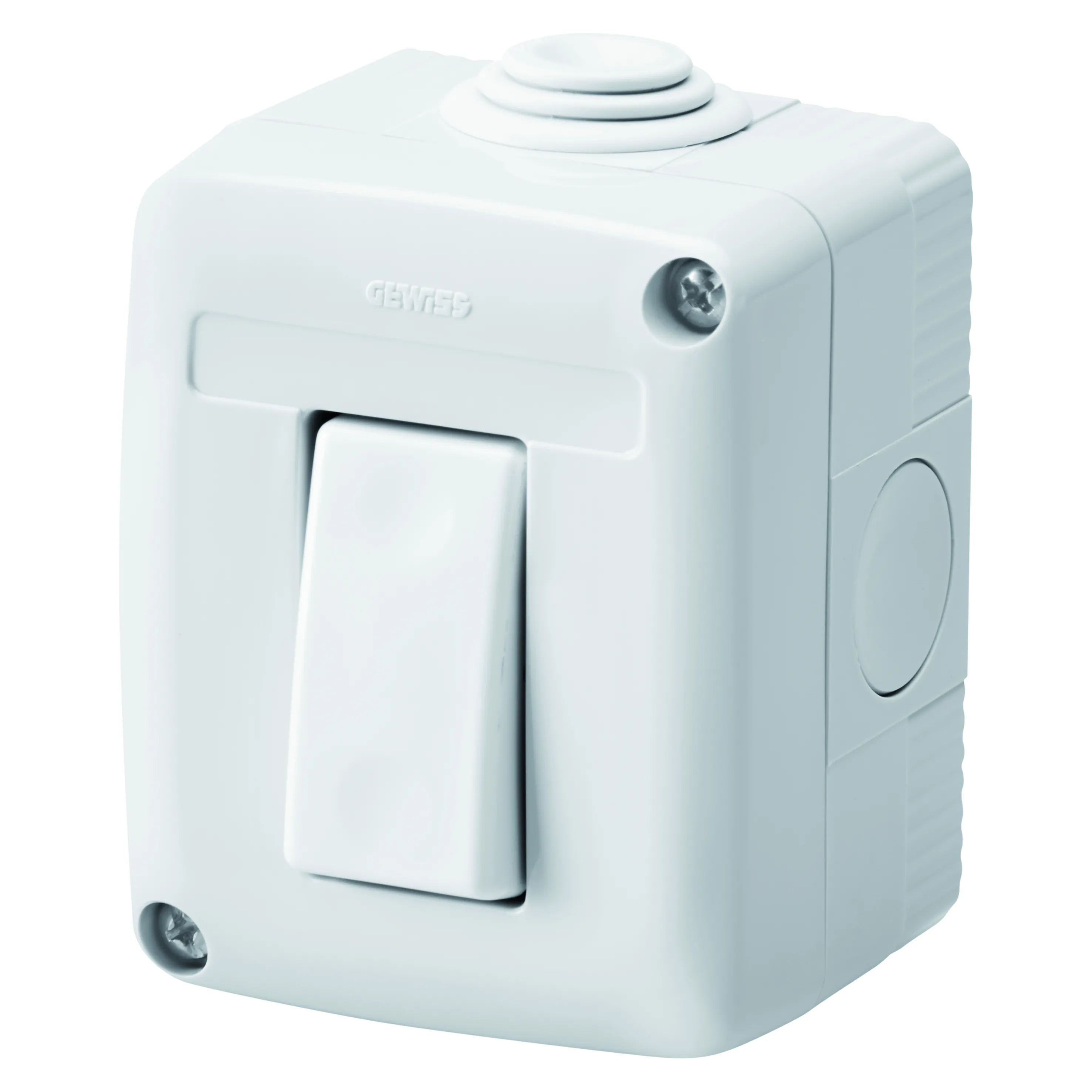 Carcasa, Protejata, Completata, Cu, Dispozitive, De, Sistem, Cu, Buton, 1P, No, 10, A, IP40, Gri, Ral, 7035, Gewiss, System, GW27805