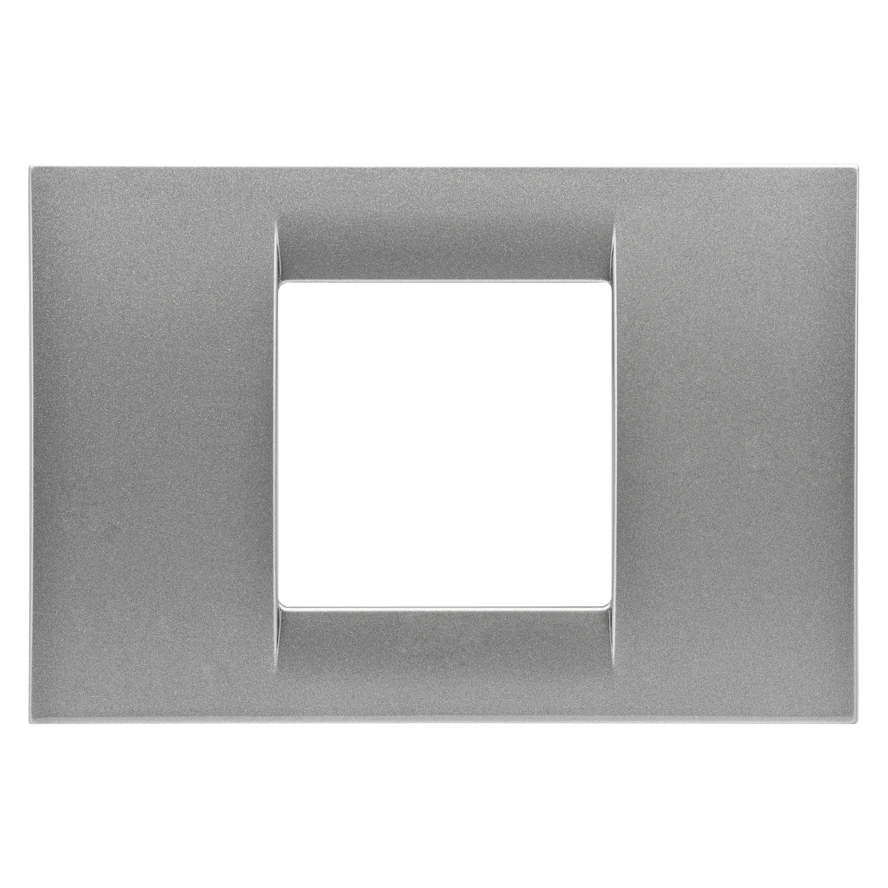 Placa Virna In Finisaj Lucios Din Tehnopolimer 2 Module Titan Metalic Sistem Gewiss System GW22282