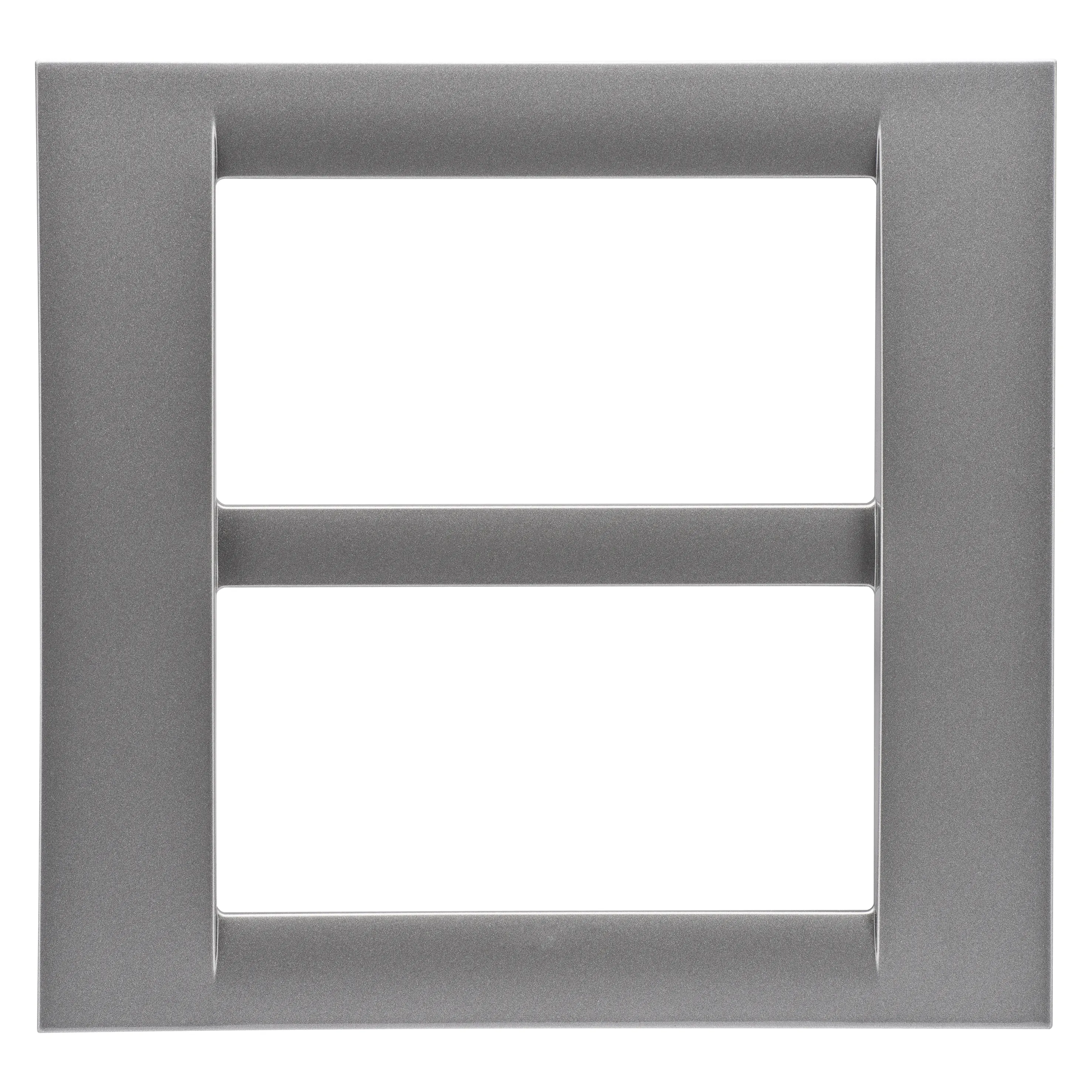 Placa, Virna, In, Finisaj, Lucios, Din, Tehnopolimer, 8 Module, (4+4, Suprapuse), Titan, Metalic, Sistem, Gewiss, System, GW22287