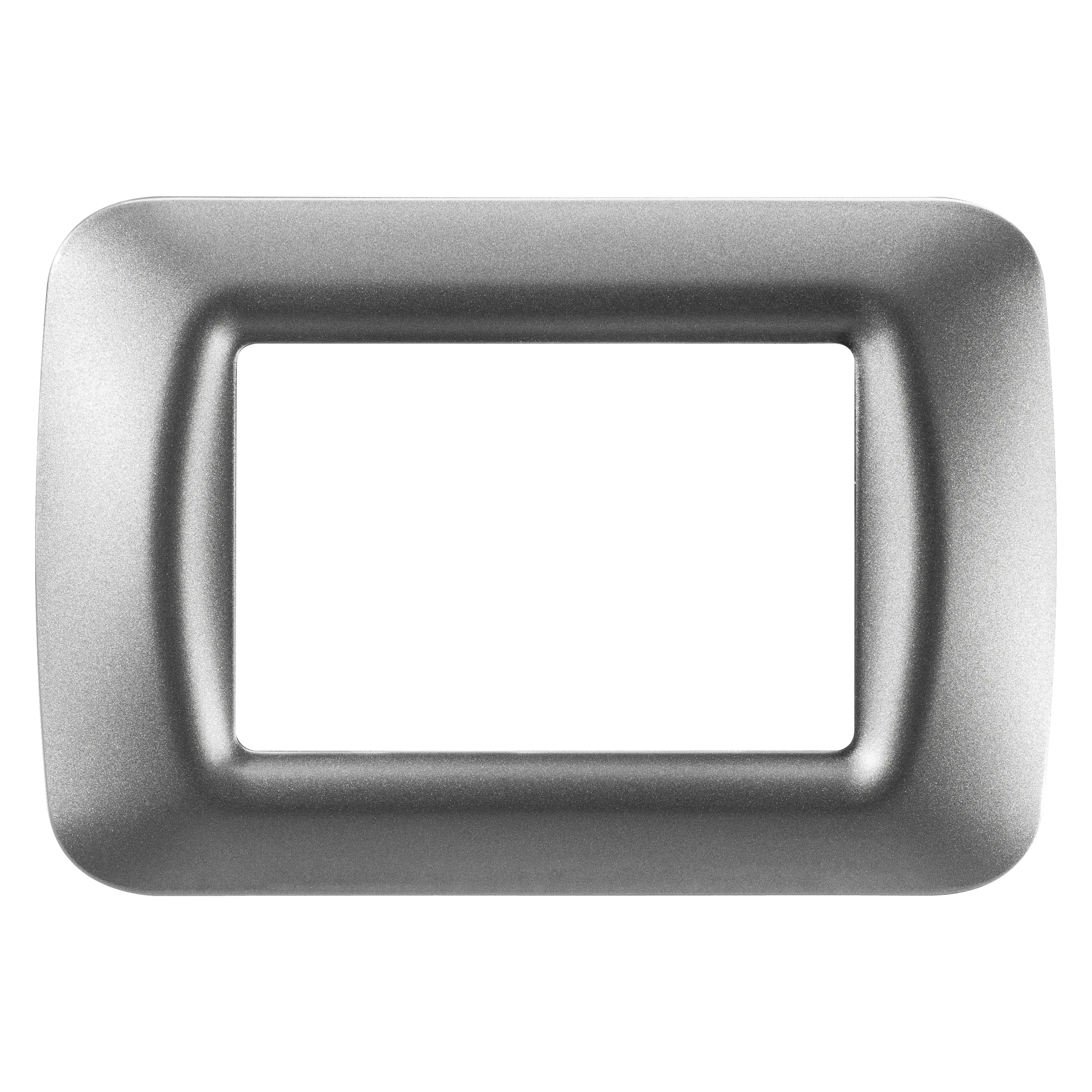 Placa, De, Sistem, Superioara, Finisare, Lucioasa, Din, Tehnopolimer, 3 Module, Titan, Metalic, Sistem, Gewiss, System, GW22603