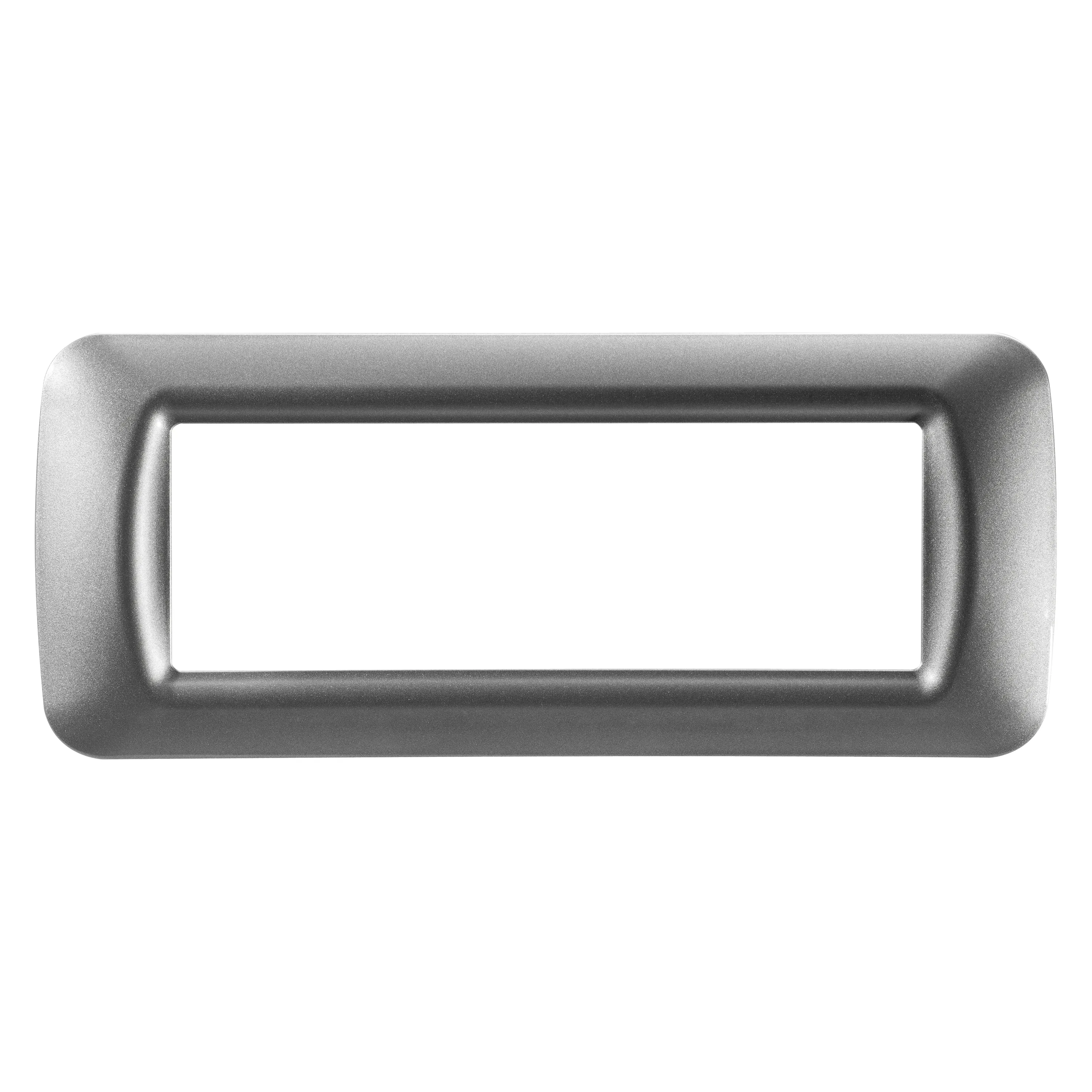 Placa, De, Sistem, Superioara, Finisare, Lucioasa, Din, Tehnopolimer, 6 Module, Titan, Metalic, Sistem, Gewiss, System, GW22606