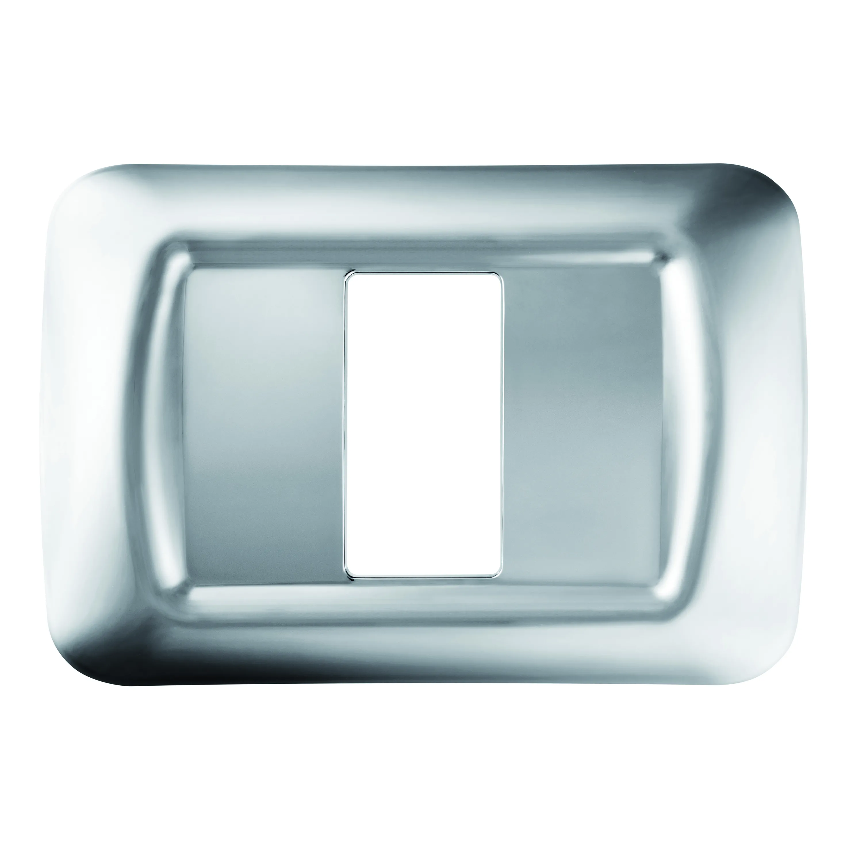Placa, De, Sistem, Superioara, Cu, Finisaj, Lucios, Din, Tehnopolimer, 1 Modul, Crom, Moale, Sistem, Gewiss, System, GW22651