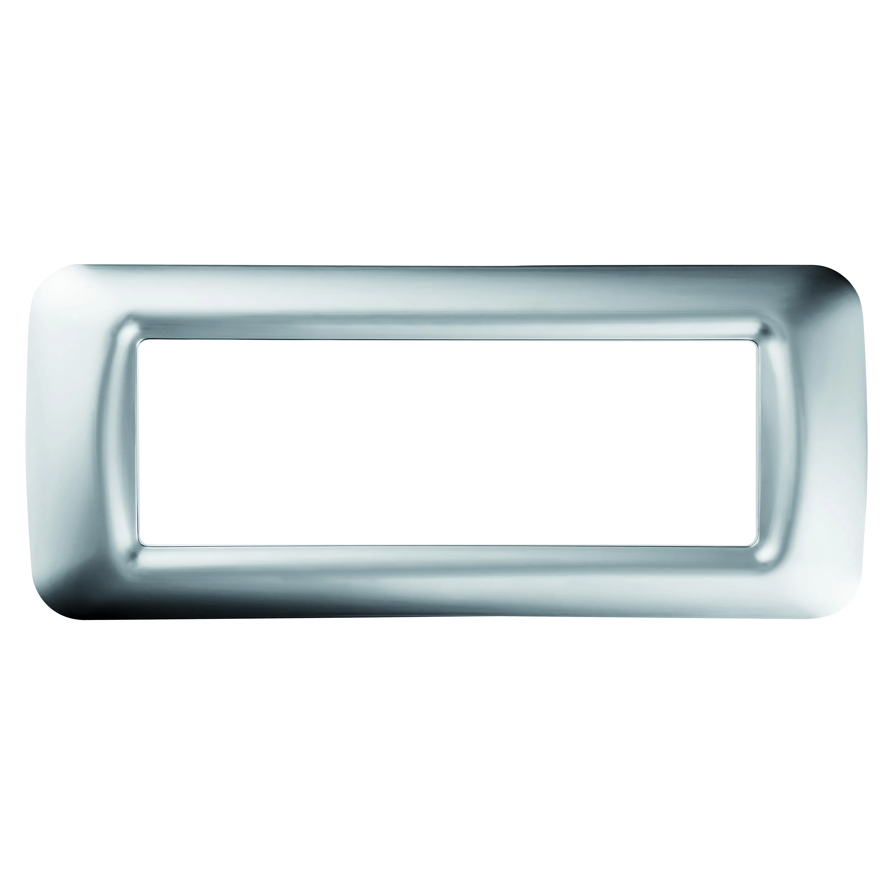 Placa, De, Sistem, Superioara, Cu, Finisaj, Lucios, Din, Tehnopolimer, 6 Module, Crom, Moale, Sistem, Gewiss, System, GW22656