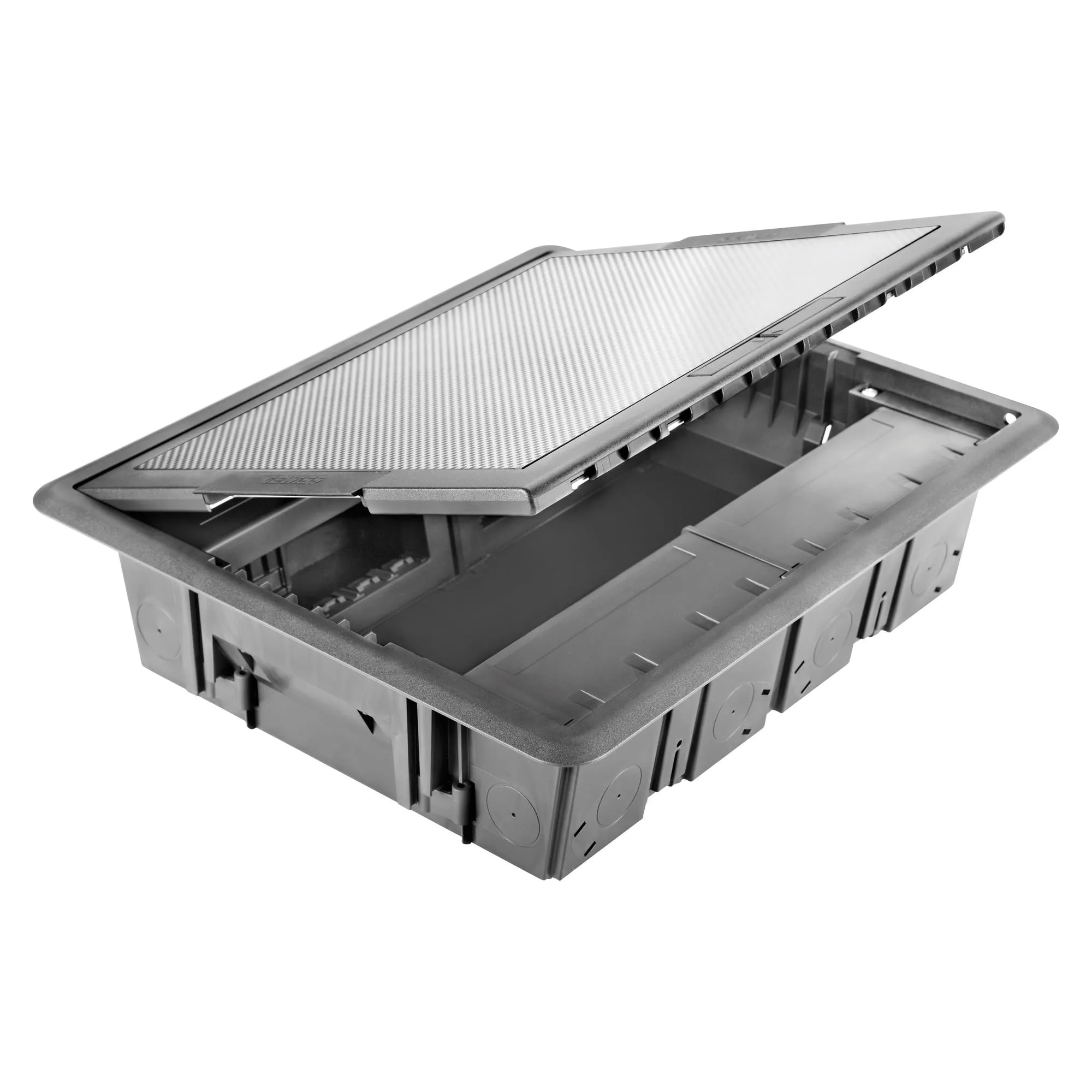 Cutie, De, Evacuare, Prin, Pardoseala, Cu, Capac, Din, Otel, Inoxidabil, Sistem, Cu, 20, De, Module, Gewiss, System, GW24612 