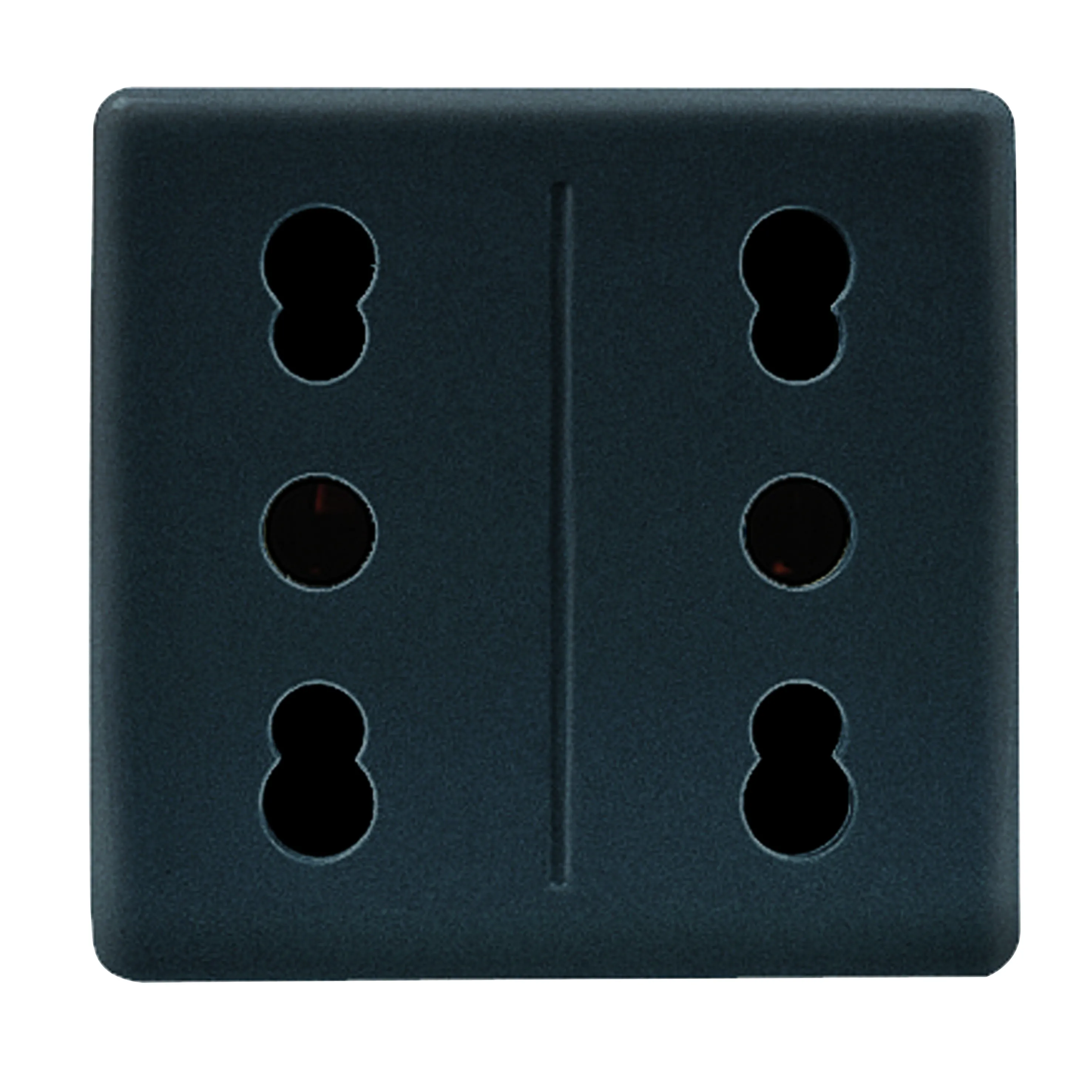 Priza, Dubla, Standard, Italiana, 250V, C.A., 2X2P+E, 16A, Amperaj, Dublu, P11-P17, 2, Module, Sistem, Negru, Gewiss, System, GW21291