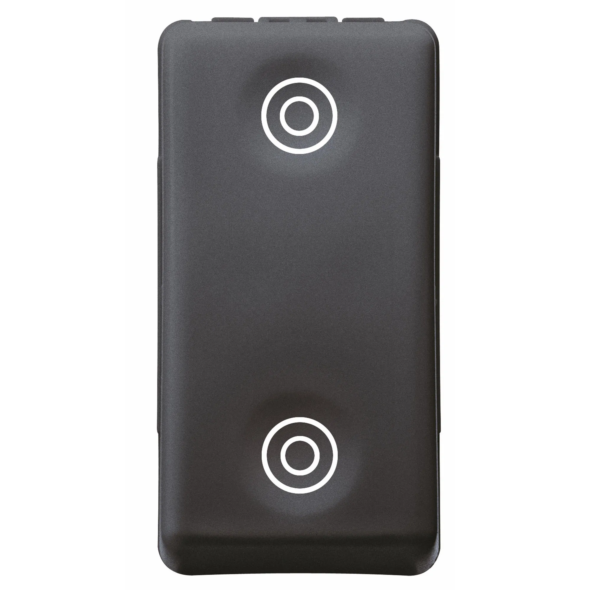 Buton, 1P, 250V, C.A., No+No, 10A, Cu, Interblocare, Simbol, Cercuri, Duble, 1, Modul, Sistem, Negru, Gewiss, System, GW21520