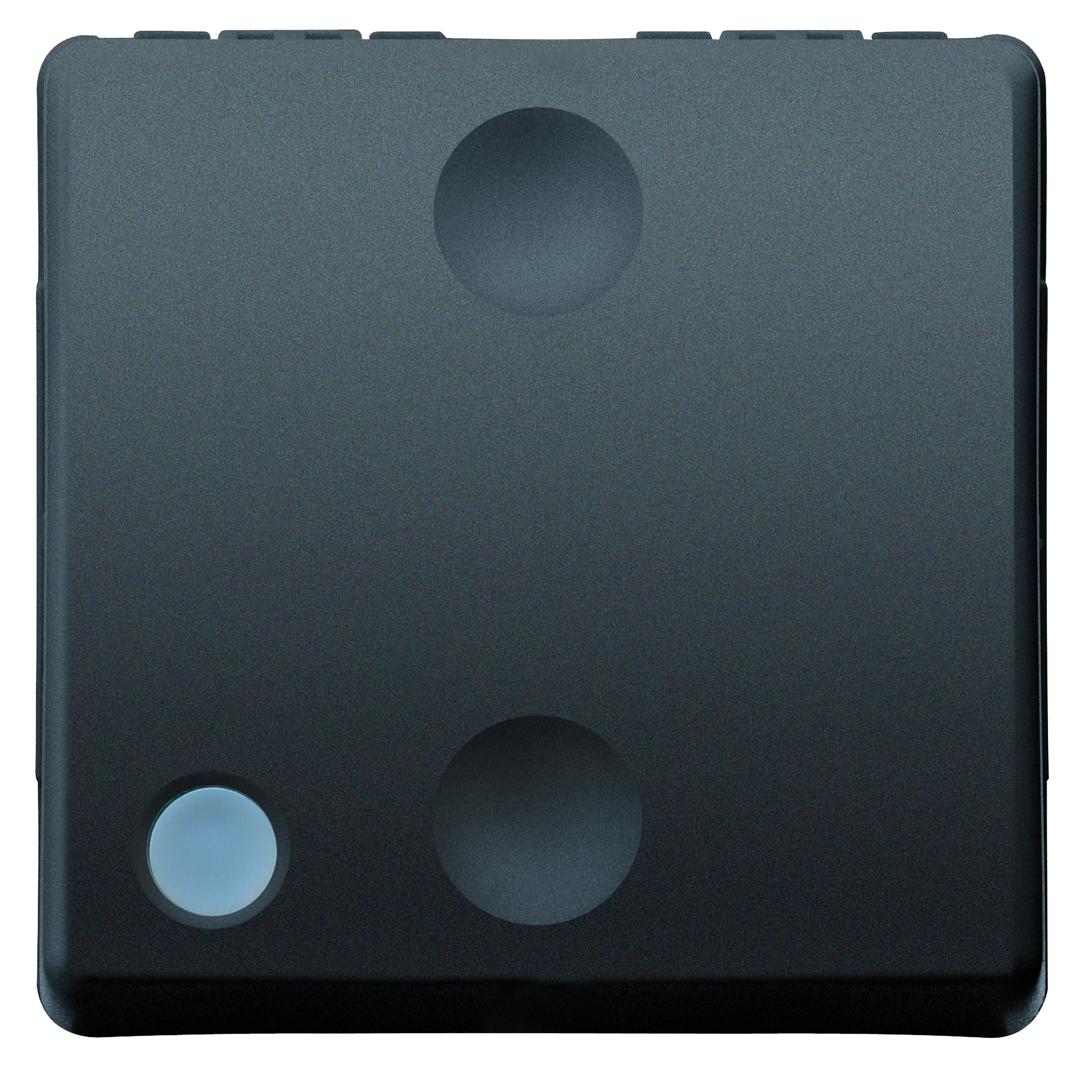 Buton, 1P, 250V, C.A., No, 10A, Iluminabil, 2, Module, Sistem, Negru, Gewiss, System, GW21527