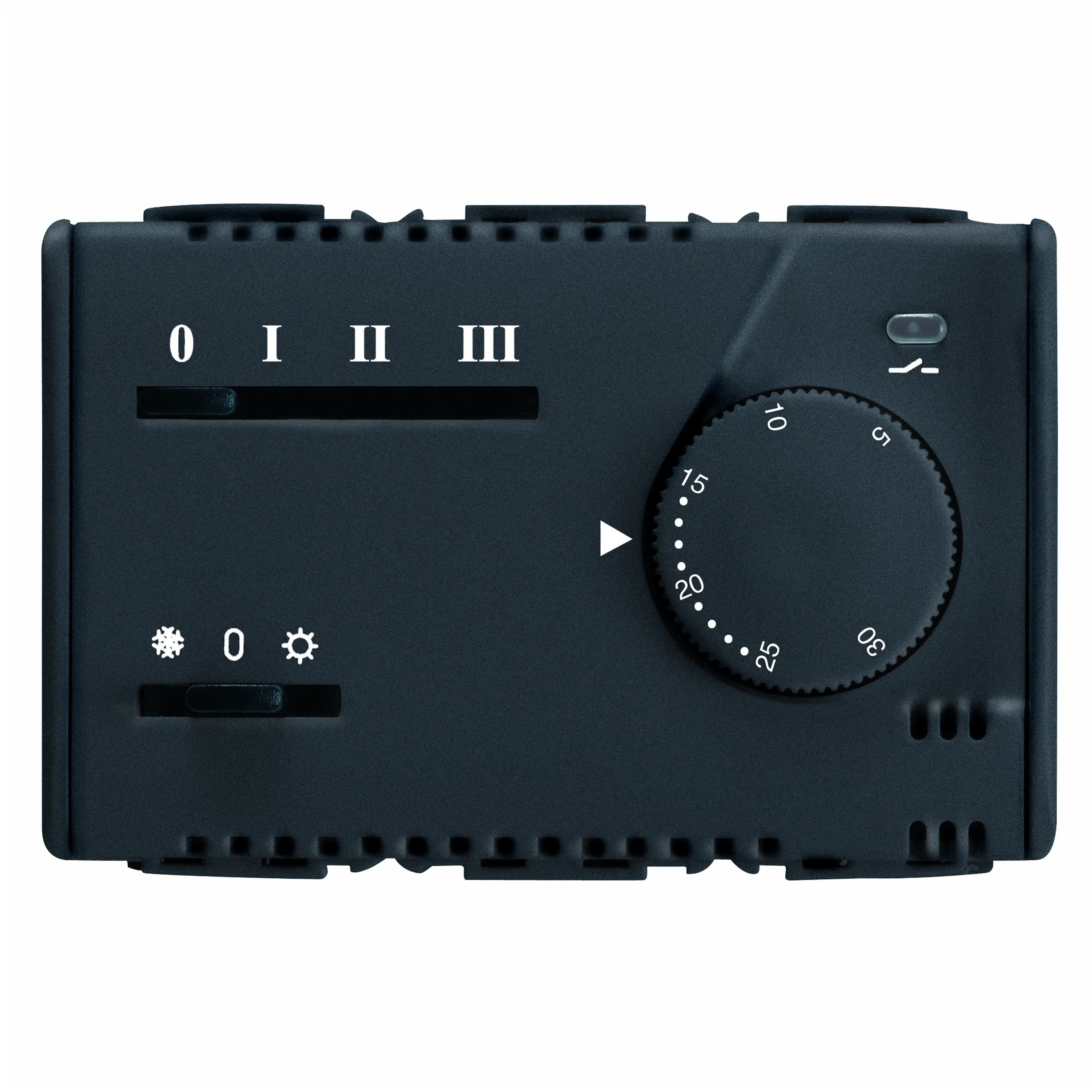 Termostat, Electronic, Vara/Iarna, Pentru, Ventiloconvector, 3, Viteze, 230V, 50/60Hz, 3, Module, Sistem, Negru, Gewiss, System, GW21853 