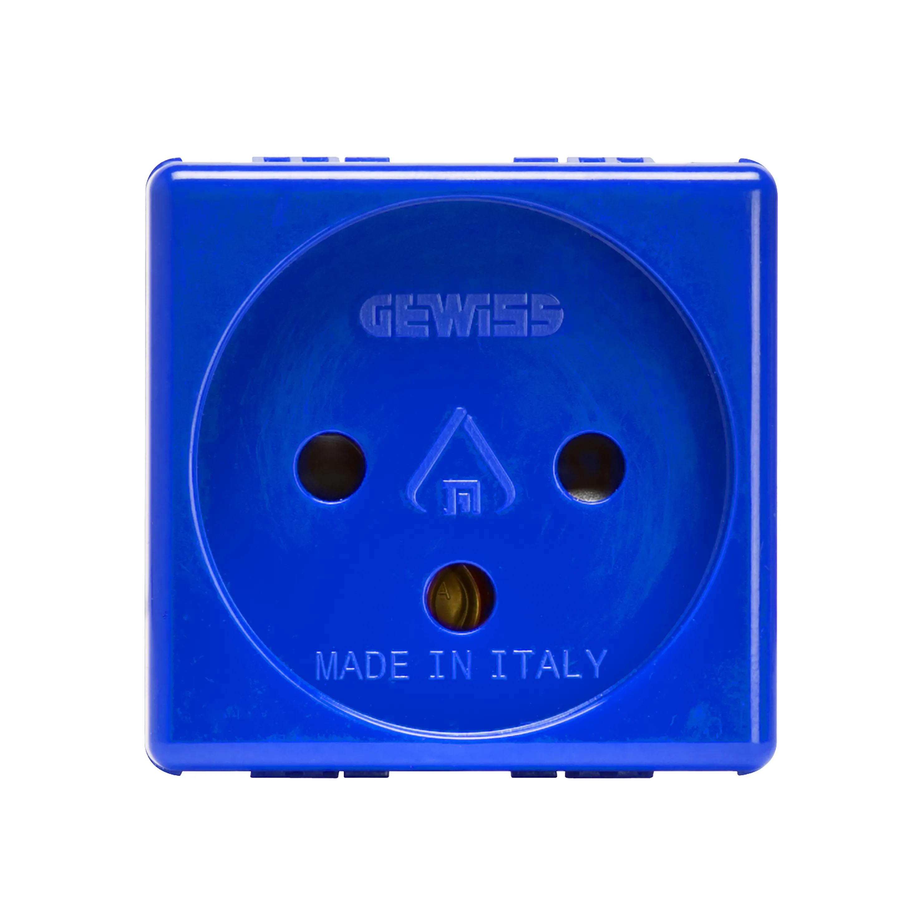 Priza, Standard, Israeliana, 250V, C.A., Pentru, Cerinte, Speciale, 2P+E, 16A, 2, Module, Albastru, Sistem, Gewiss, System, GW20299