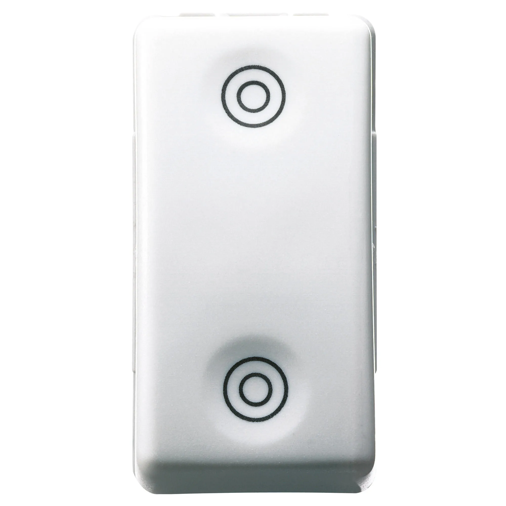 Buton, 1P, 250V, C.A., No+No, 10A, Cu, Interblocare, Simbol, Cercuri, Duble, 1, Modul, Sistem, Alb, Gewiss, System, GW20520