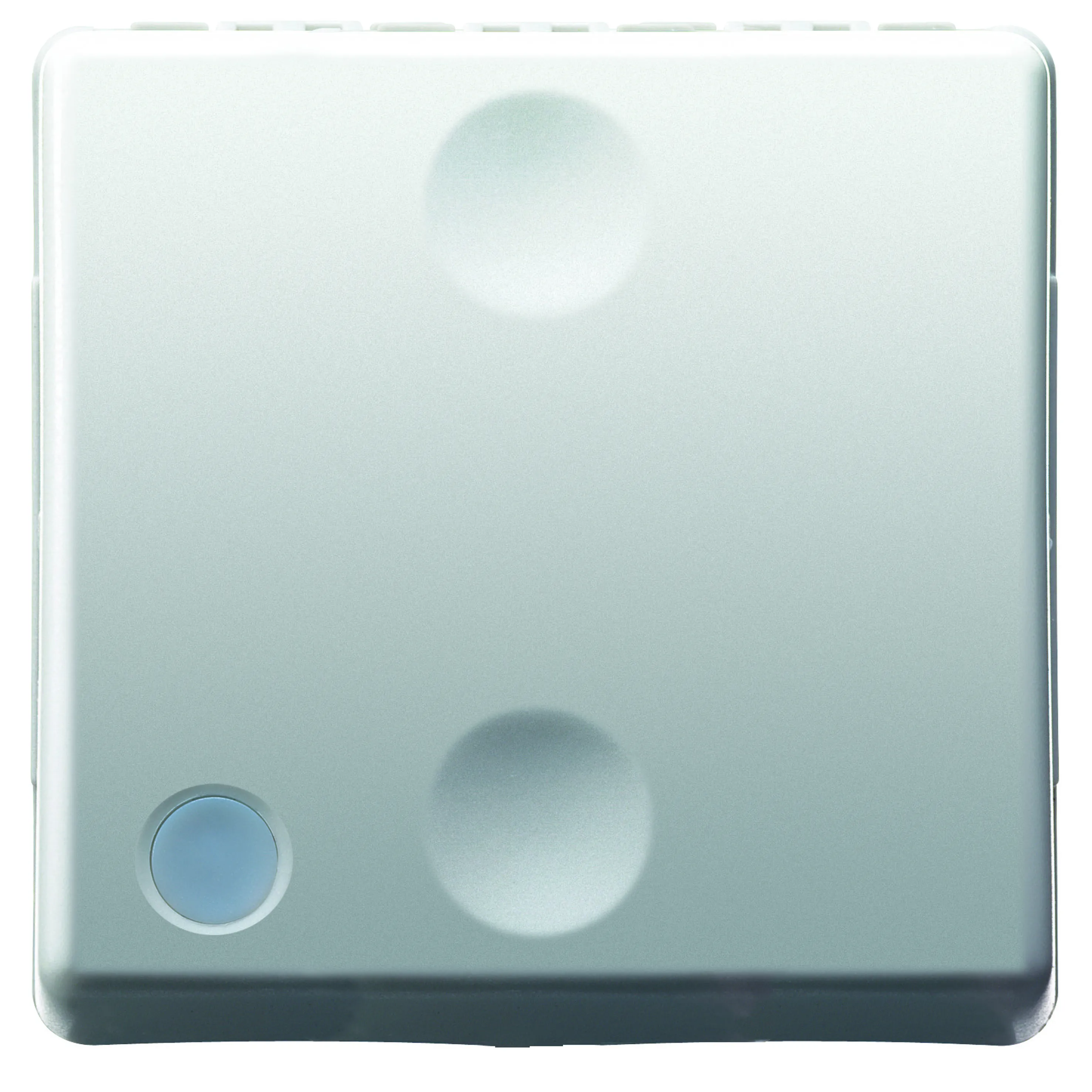 Buton, 1P, 250V, C.A., No, 10A, Iluminabil, 2, Module, Sistem, Alb, Gewiss, System, GW20527
