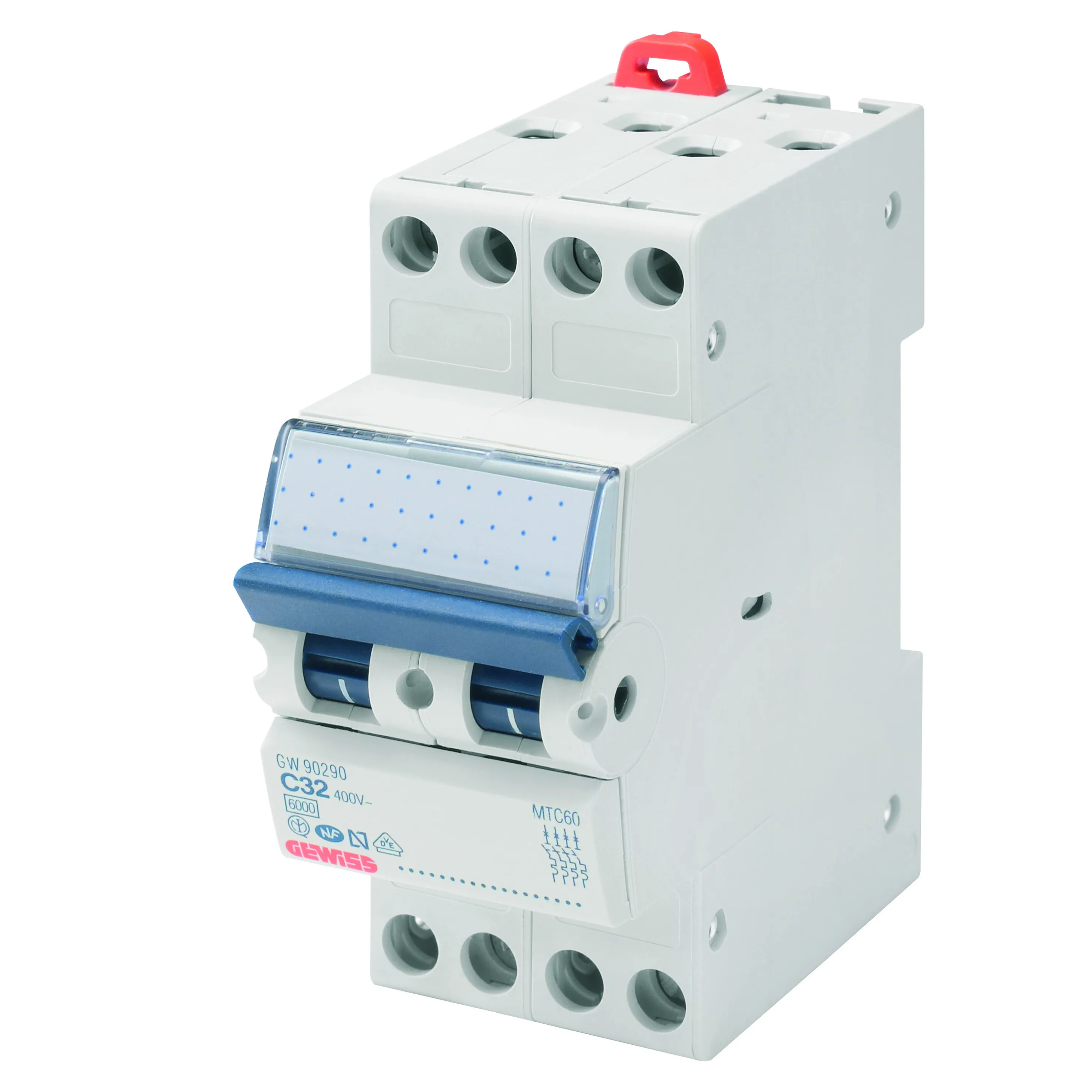 Intrerupator Siguranta automata MTC 45 4P Tetrapolar Curba C 25A 2 Module Gewiss GW90089