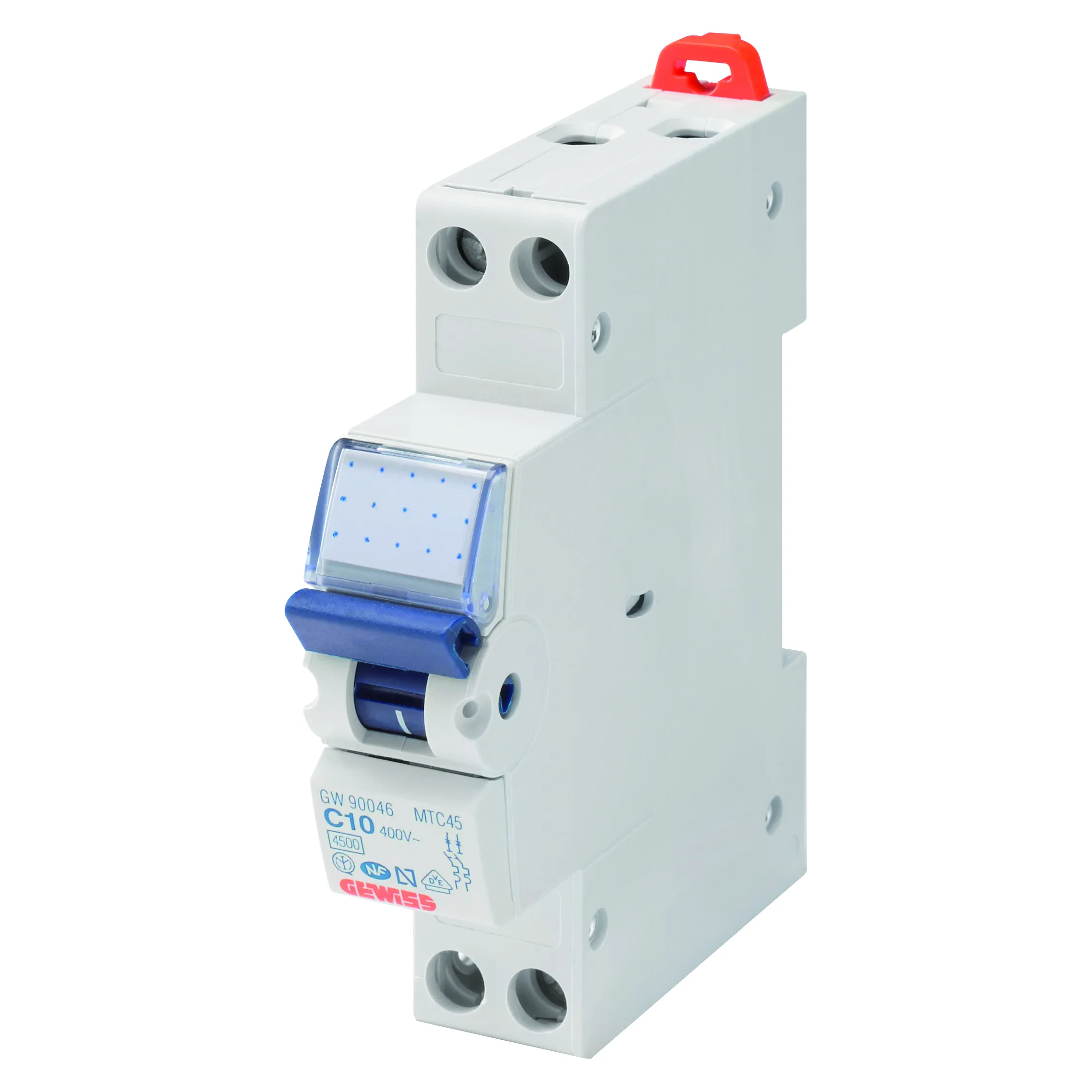Intrerupator Siguranta automata MTC 45 1P+N Bipolar Curba C 2A 1 Modul nul pe stanga Gewiss GW90602