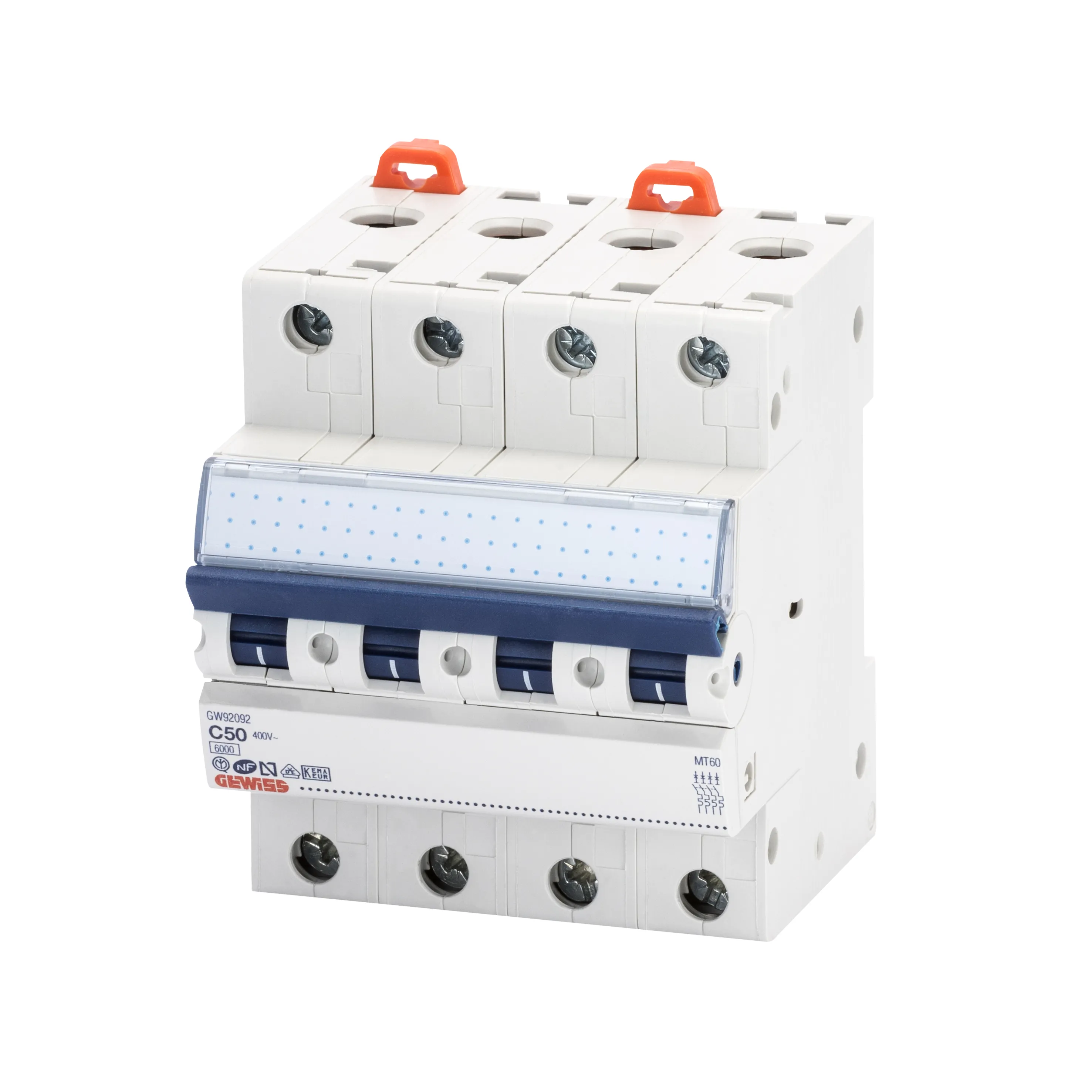 Intrerupator Siguranta automata MT 60 4P Tetrapolar Curba C 50A 4 Module Gewiss GW92092