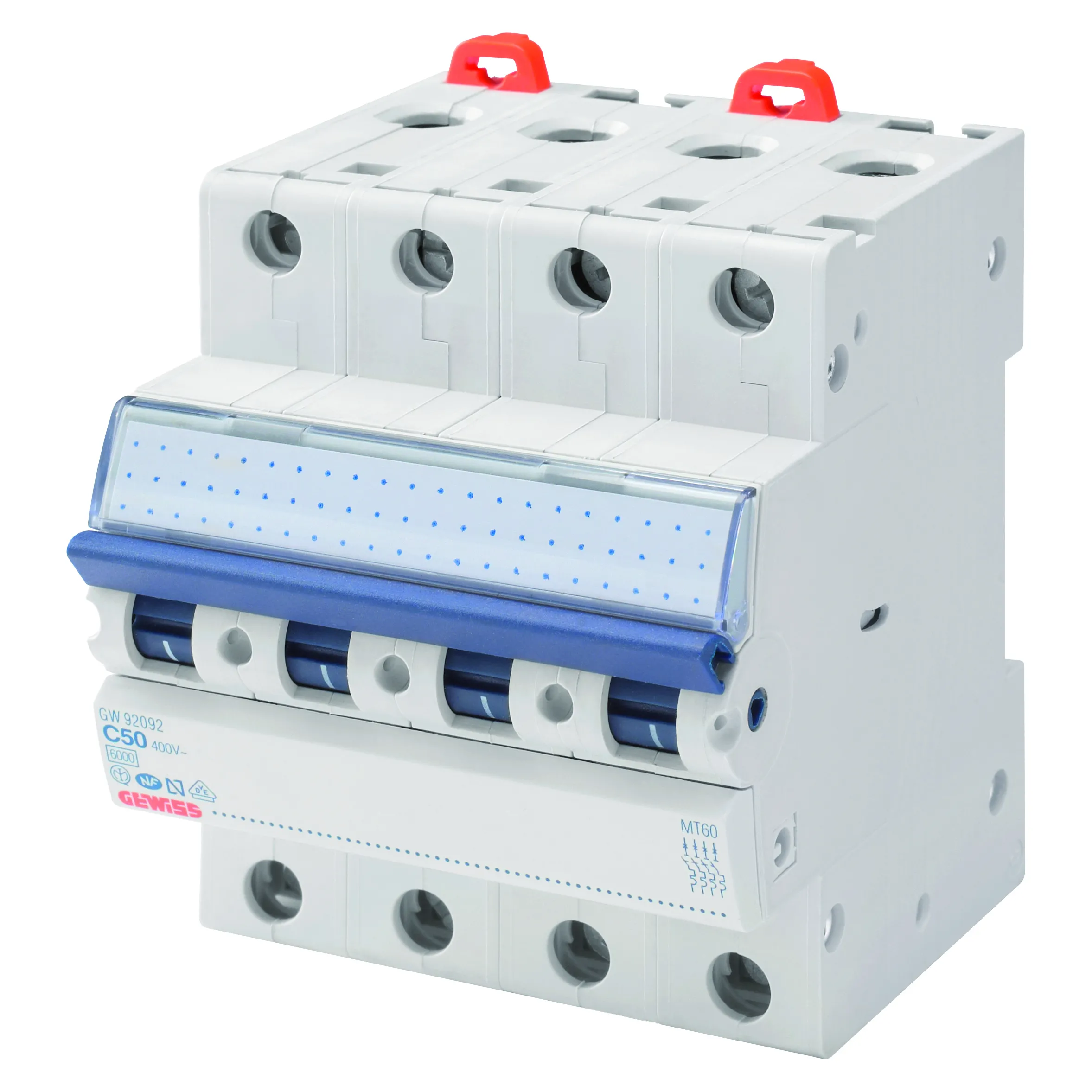 Intrerupator Siguranta automata MT 60 4P Tetrapolar Curba B 20A 4 Module Gewiss GW92288