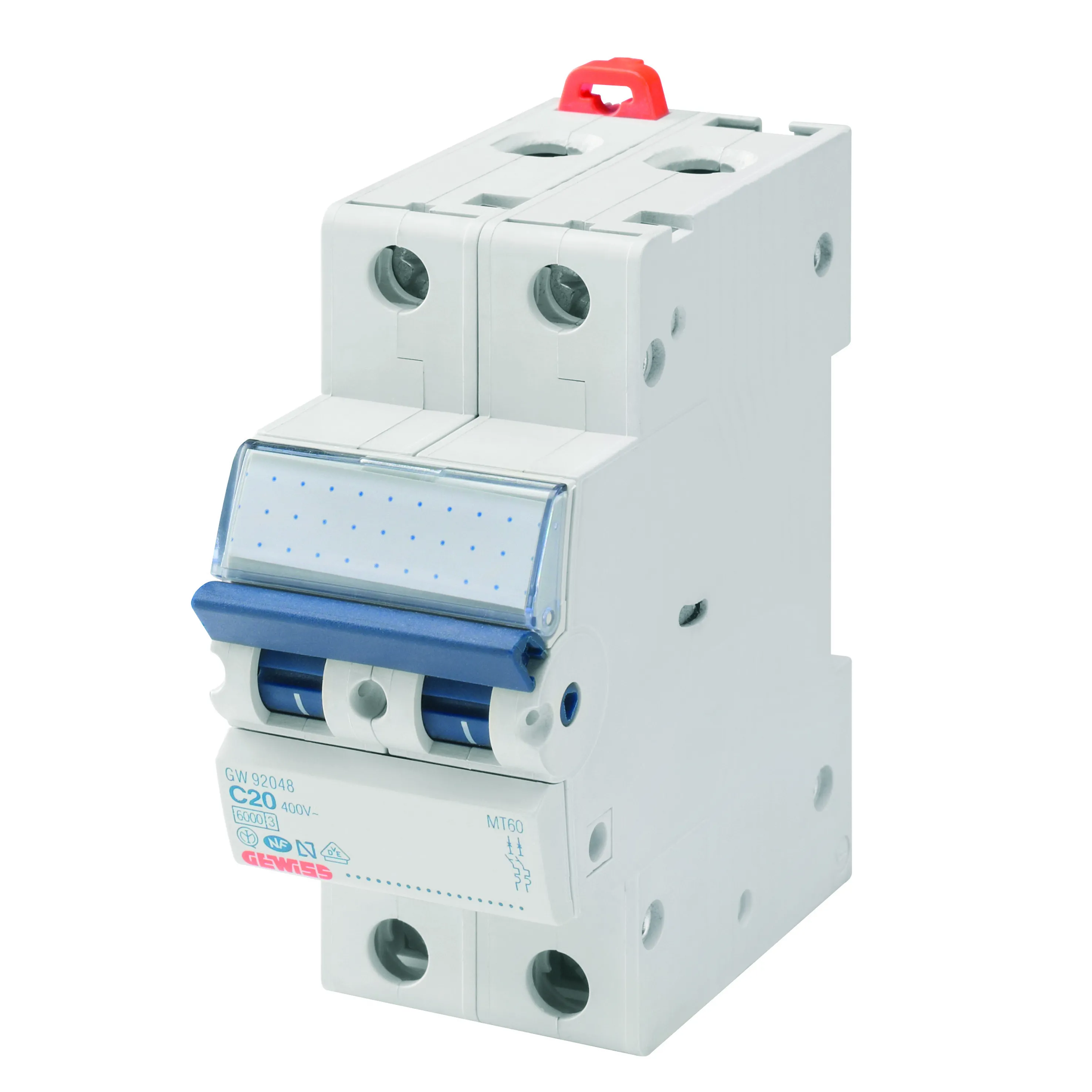 Intrerupator Siguranta automata MT 250 2P Bipolar Curba C 63A 2 Module Gewiss GW92853