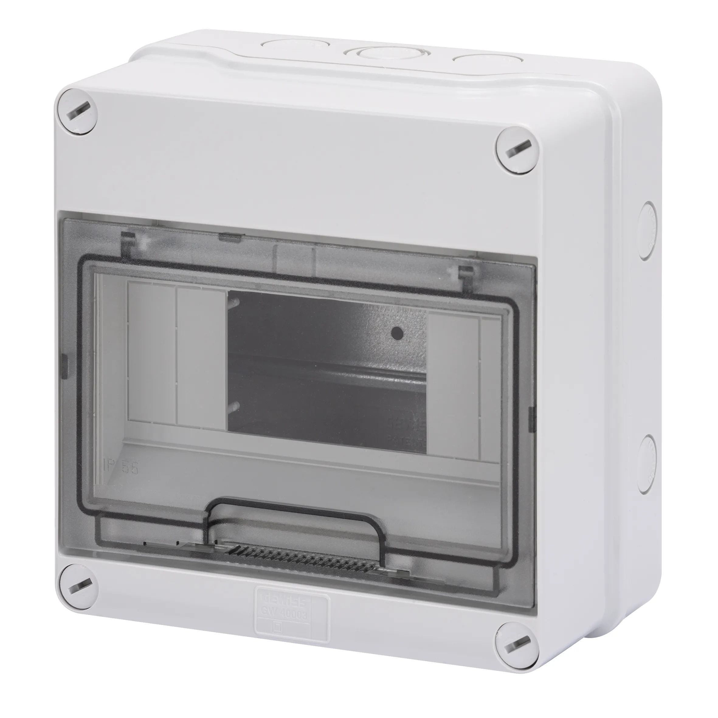 Carcasa tablou montaj aparent - pereti cu centre de perforare - pre-aranjate pentru regleta de borne - 8 module - ip55 gewiss gw40003