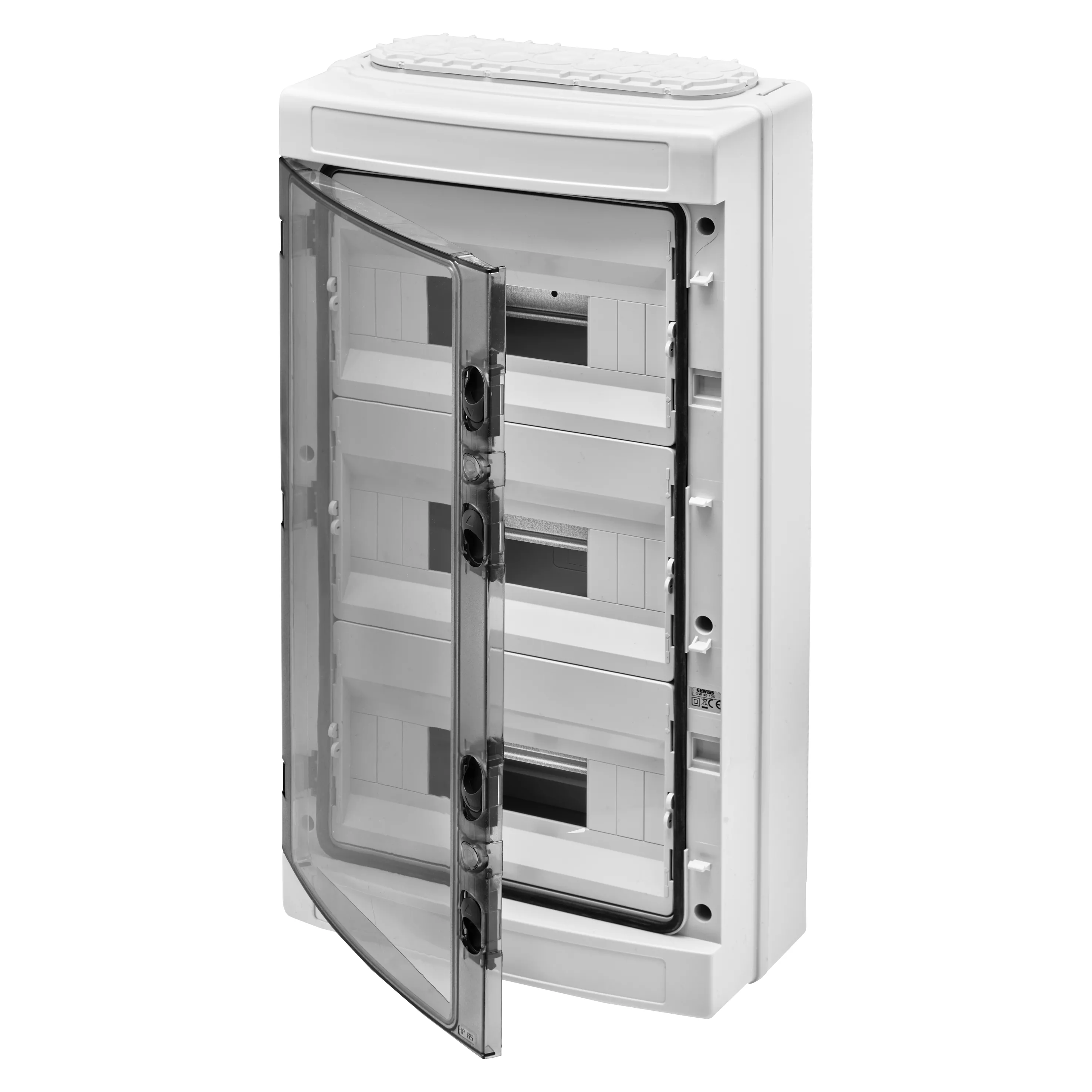Tablou De Distributie - Standard German - (12X3)36 Module - IP65 - Bloc De Borne Si Flanse Interschimbabile - Cu Usa Transparenta Fumurie Gewiss GW40125