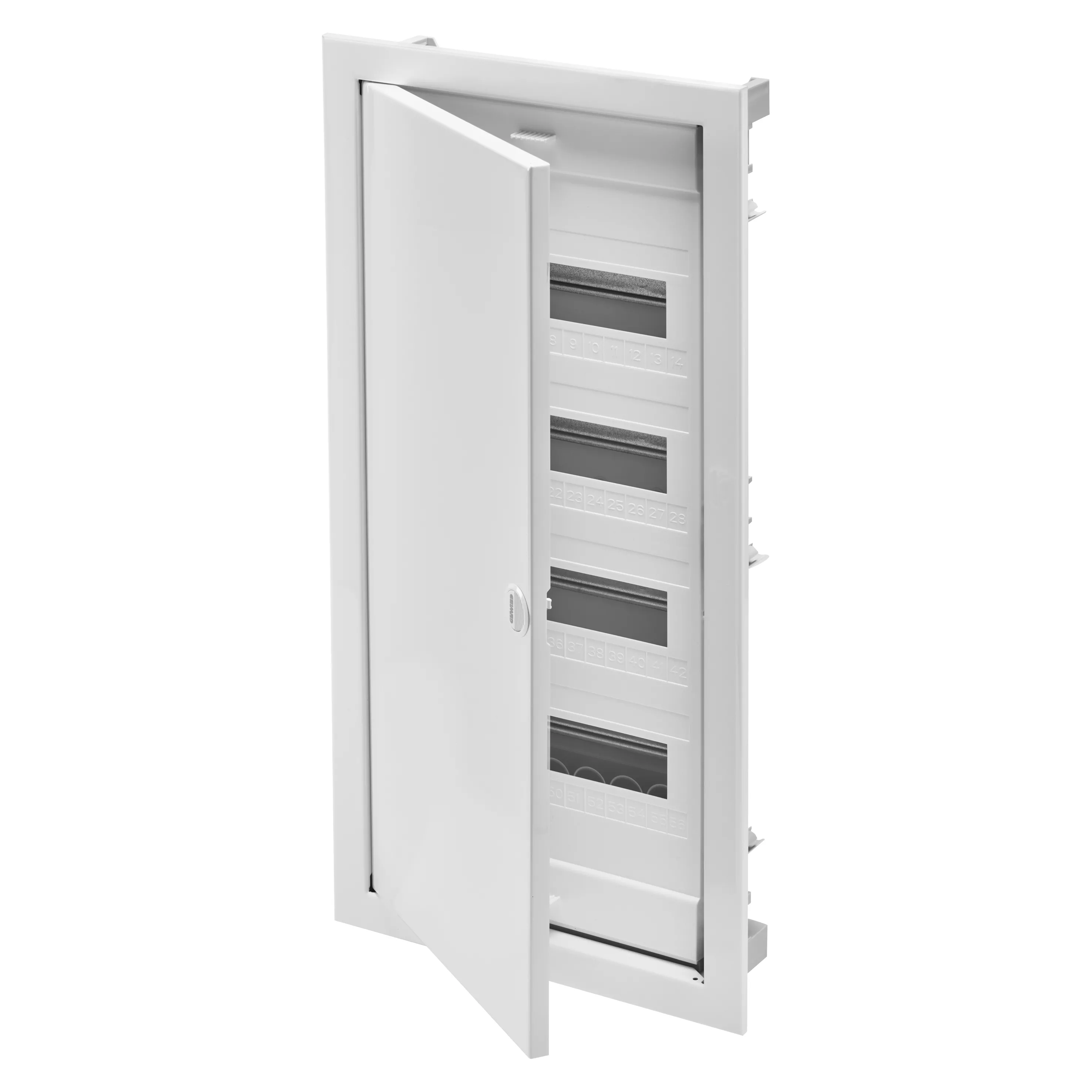 Carcasa Tablou Incastrat in Pereti Din Zidarie 48 Module - Cu Usa Alb Opac Si Cadru Metalic - IP40 Gewiss GW40154N