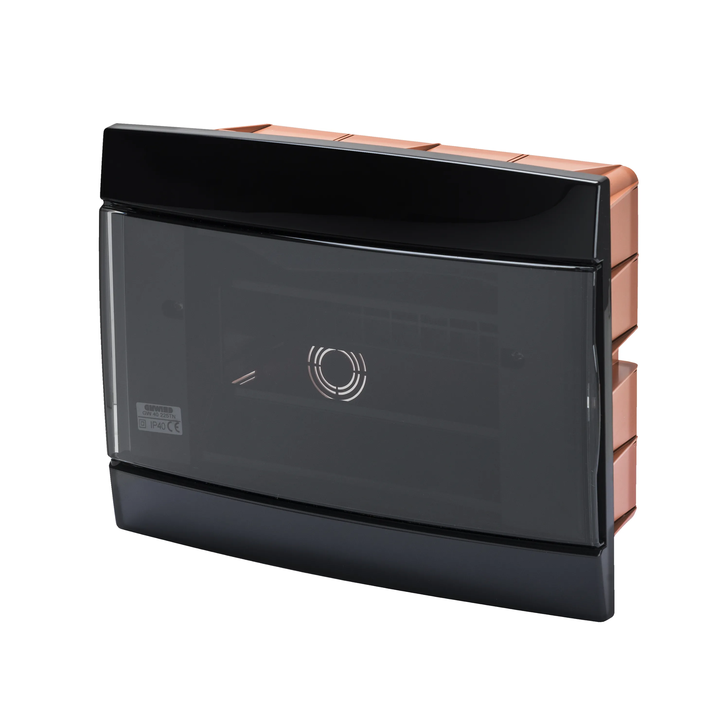 Carcasa Tablou Decorativa - Cu Montaj Incastrat - Pre-Aranjata Pentru Blocurile Terminale Ale Carcasei - 250X195X26 - Toner Negru - 8+1 /2 Module Gewiss GW40225TN