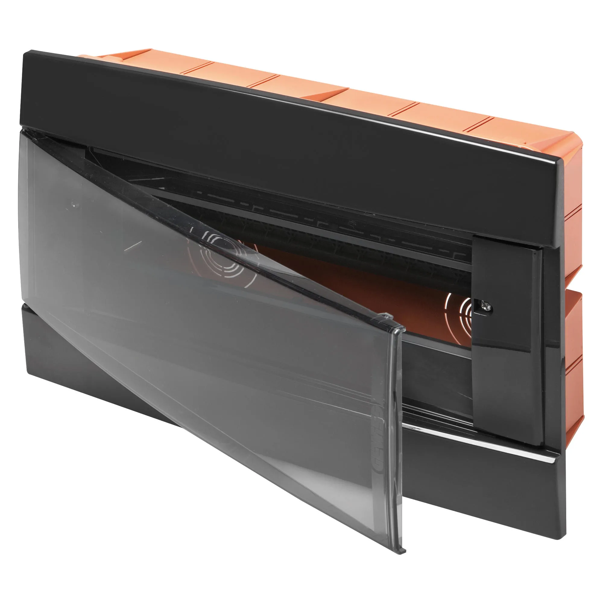 Carcasa tablou decorativa - cu montaj incastrat - pre-aranjata pentru blocurile terminale ale carcasei - 148x165x23 - toner negru - 4+1/2 module 