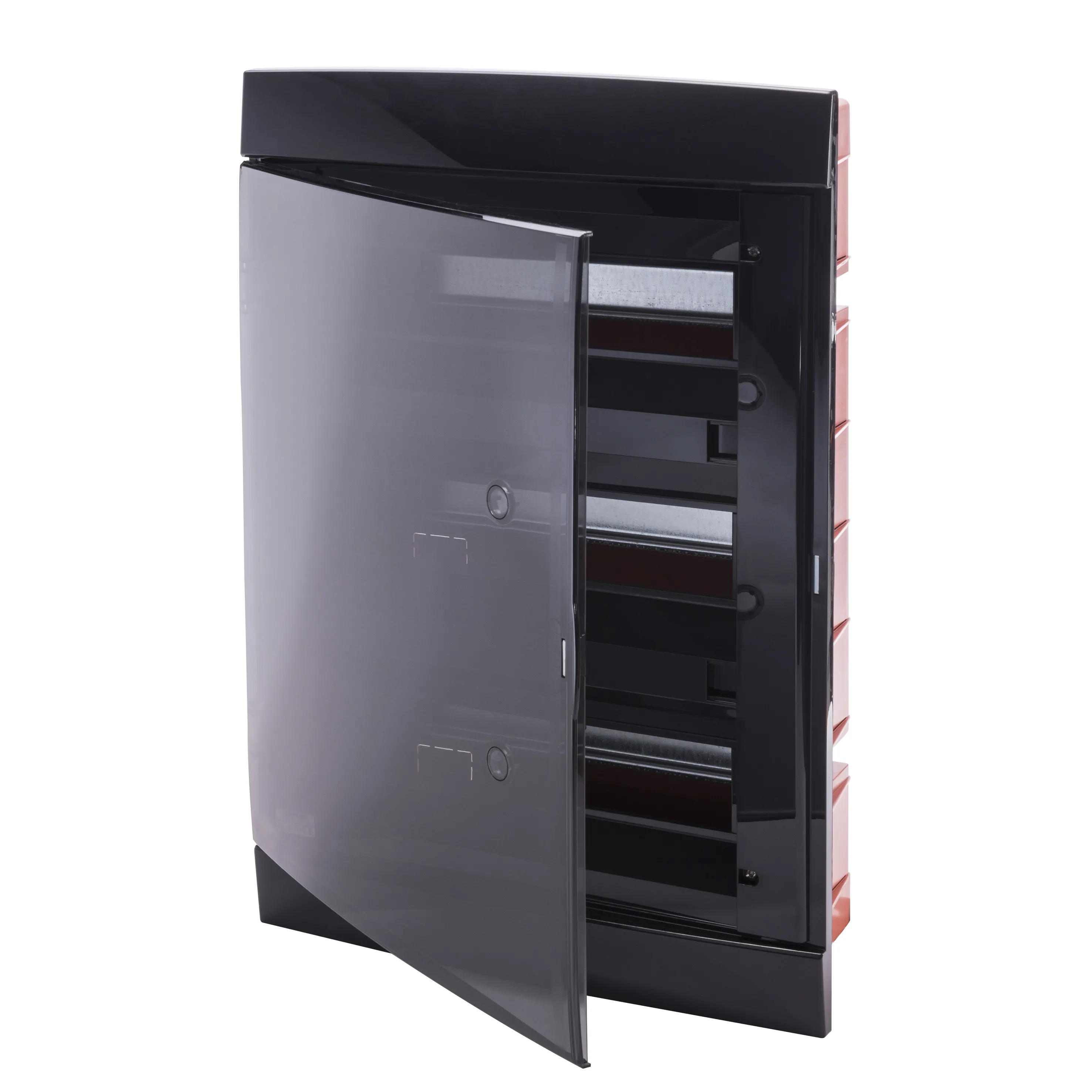 Carcasa Tablou Decorativa - Cu Montaj Incastrat - Pre-Aranjata Pentru Blocurile Terminale Ale Carcasei - 330X493X28 - Toner Negru - 36 + 3 (12X3) Module Gewiss GW40239TN