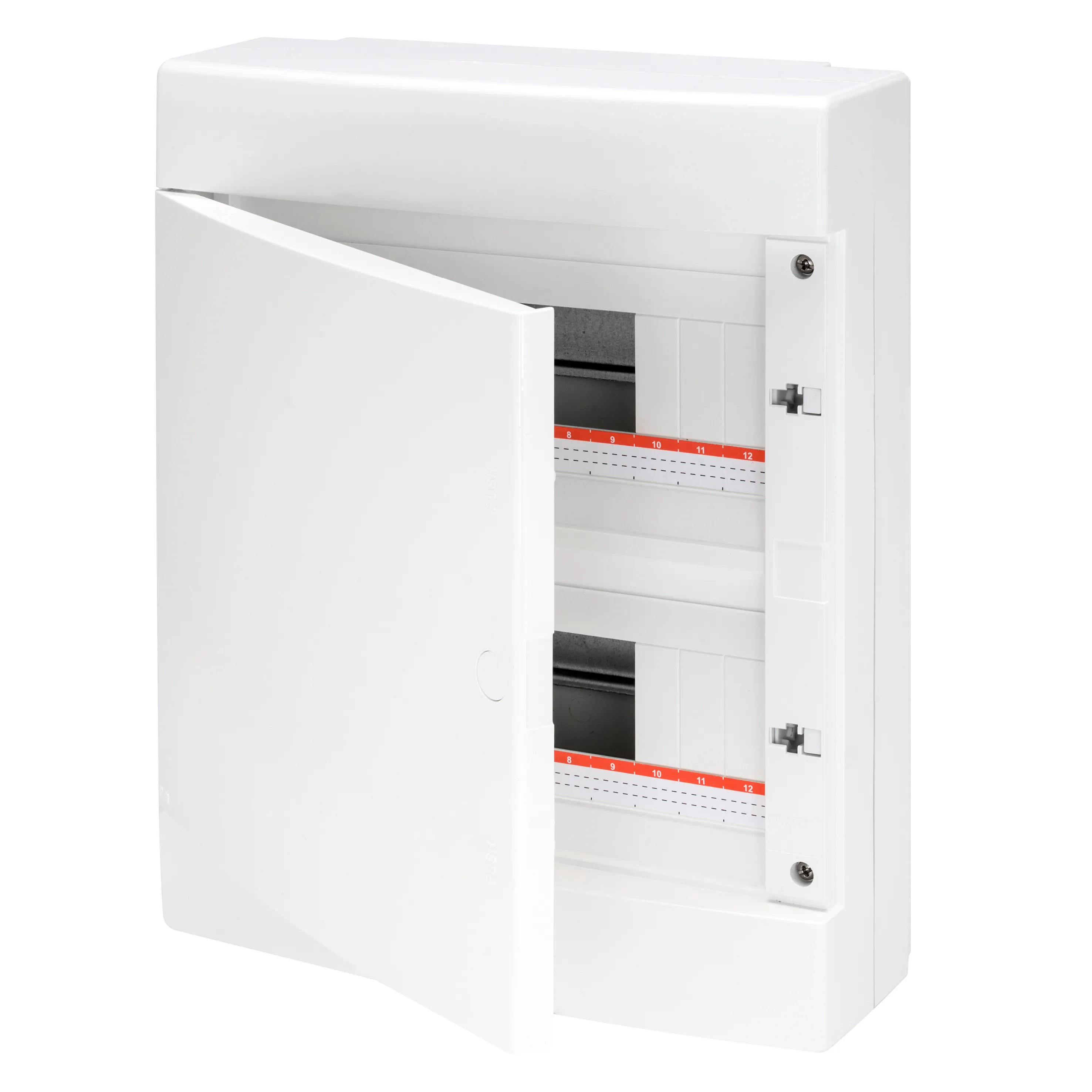 Tablou de Distributie Montaj Aparent - Pre-Aranjat Pentru Bloc Terminal - Usa Alb Opac - (12X2) 24 Module IP40 Gewiss GW40067