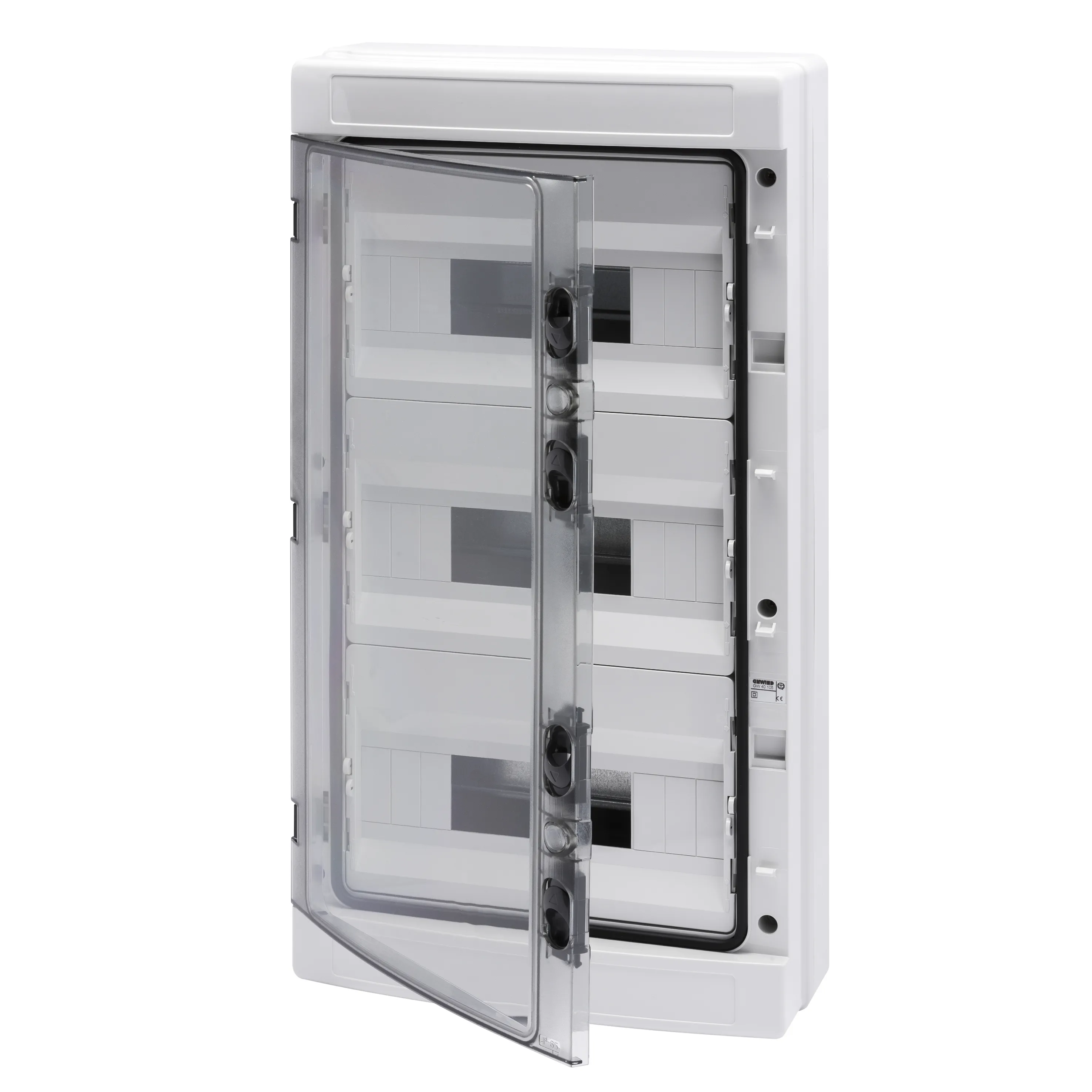 Tablou De Distributie Montaj Aparent Cu Panouri Cu Fereastra Si Cadru Extractibil - Cu Regleta De Borne N 2 X [(3X16)+(11X10)] E 2 X [(3X16)+(11X10)] - (12X3) 36 Module IP65 Gewiss GW40105BD