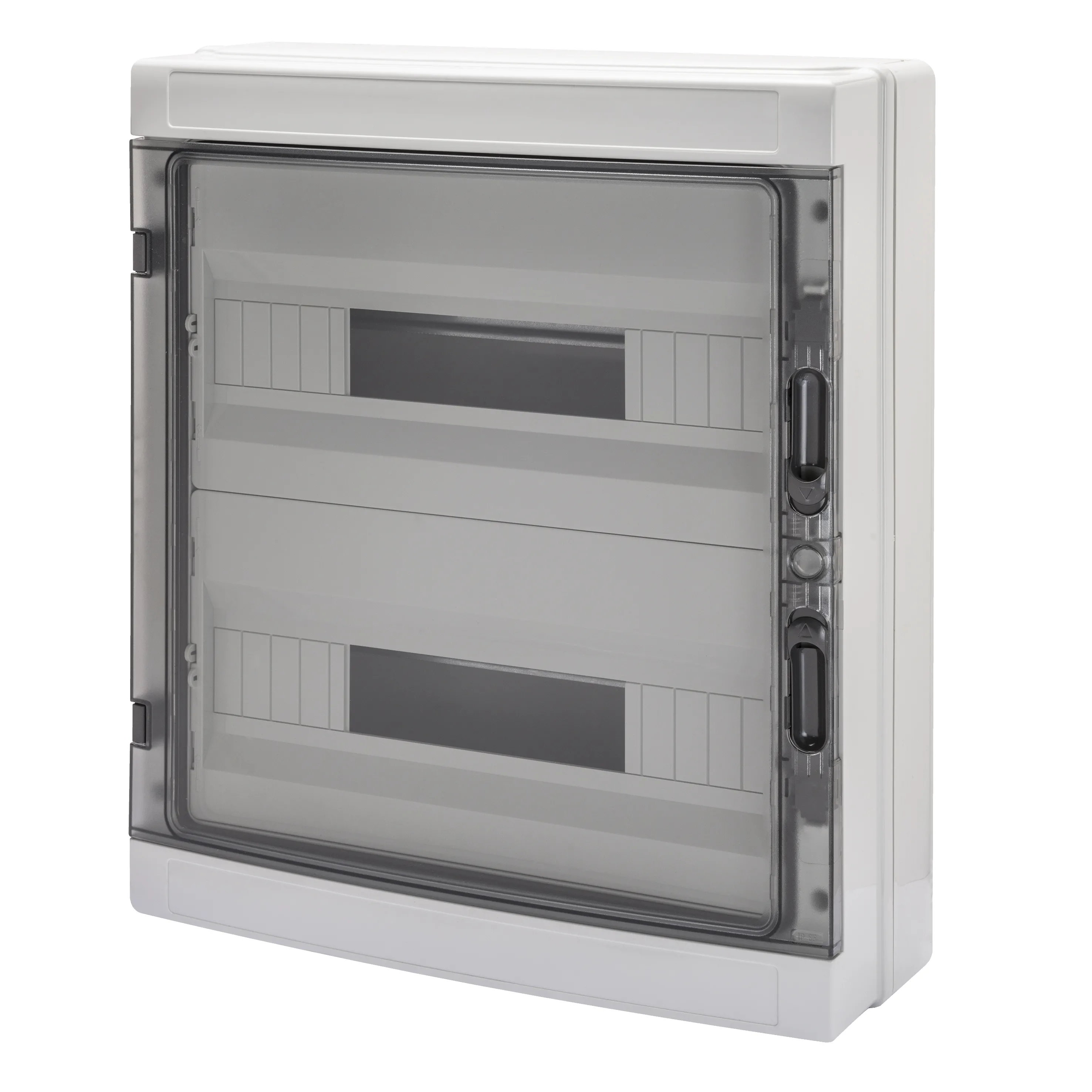 Tablou De Distributie Montaj Aparent Cu Panouri Cu Fereastra Si Cadru Extractibil - Cu Regleta De Borne N (3X16)+(17X10) E (3X16)+(17X10) - (18X2) 36 Module IP65 Gewiss GW40107BS