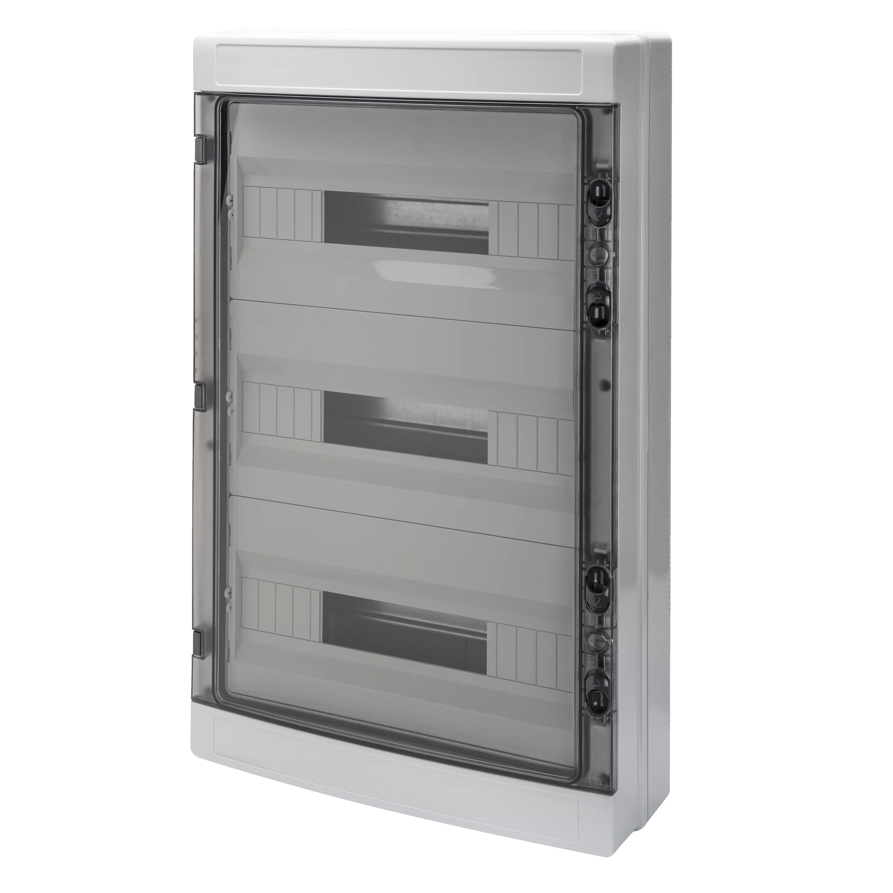 Tablou de distributie montaj aparent cu panouri cu fereastra si cadru extractibil - cu regleta de borne n 2 x [(3x16)+(17x10)] e 2 x [(3x16)+(17x10)] 
