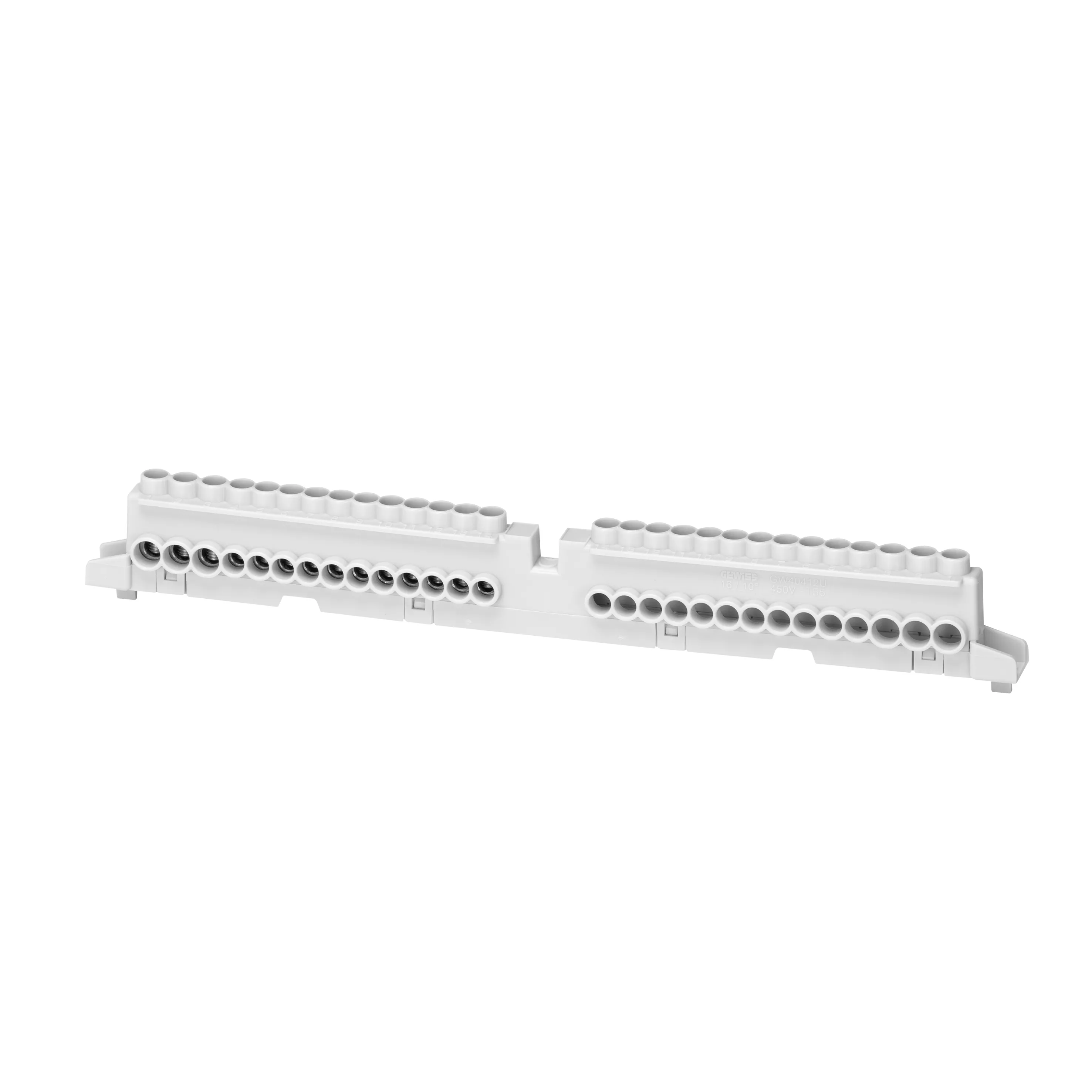 Bara de nul - Regleta De Borne Cu Surub - 80A - IP20 - UnIPolar - Pol 1 N/T (2X16)+(7X10) Gewiss GW40408U