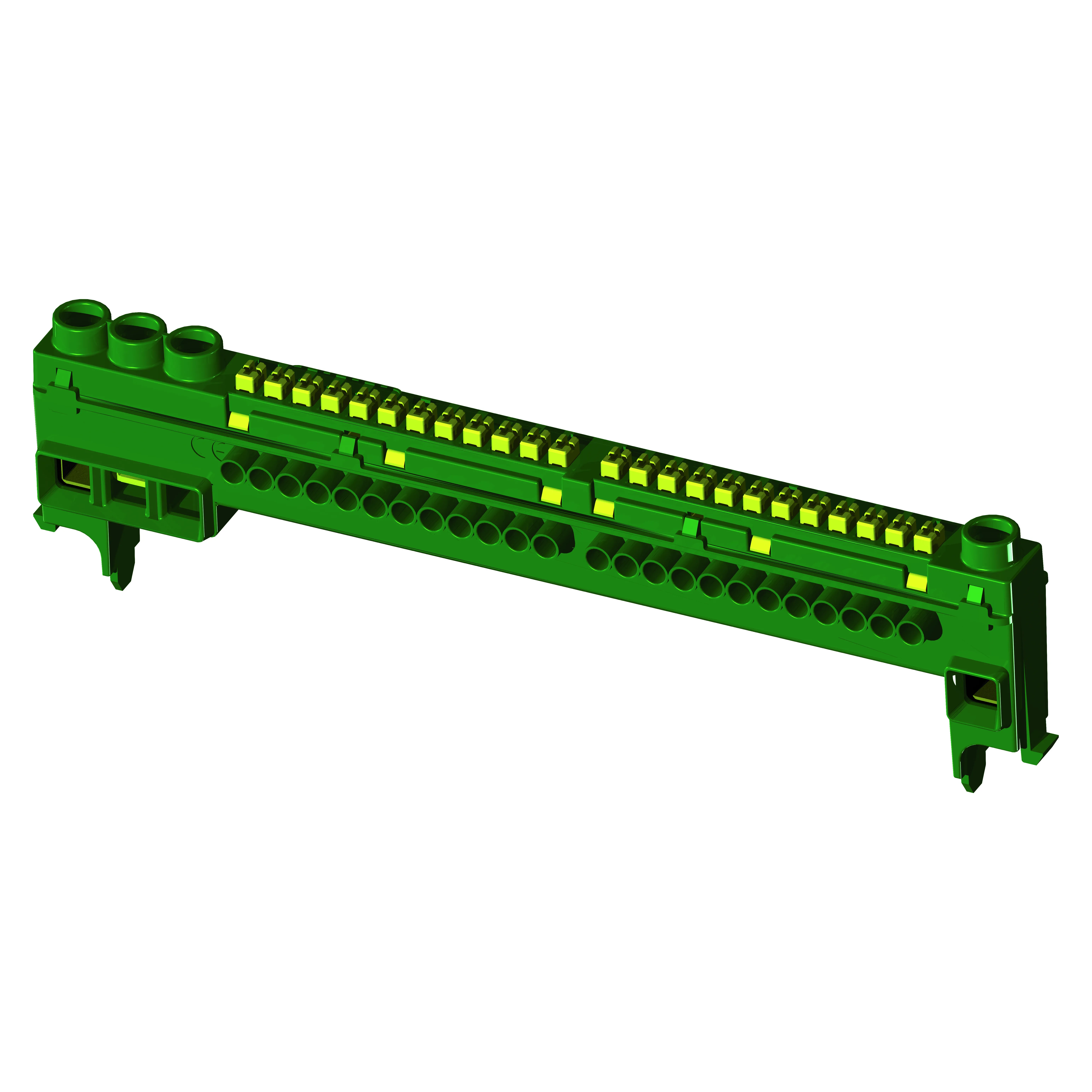 Bloc Terminal De Impamantare Izolator - IP20 - 3X25 + 12X4 Pentru Carcase Modulare Standard Franceze - 13-39 Module - Verde Gewiss GW40591