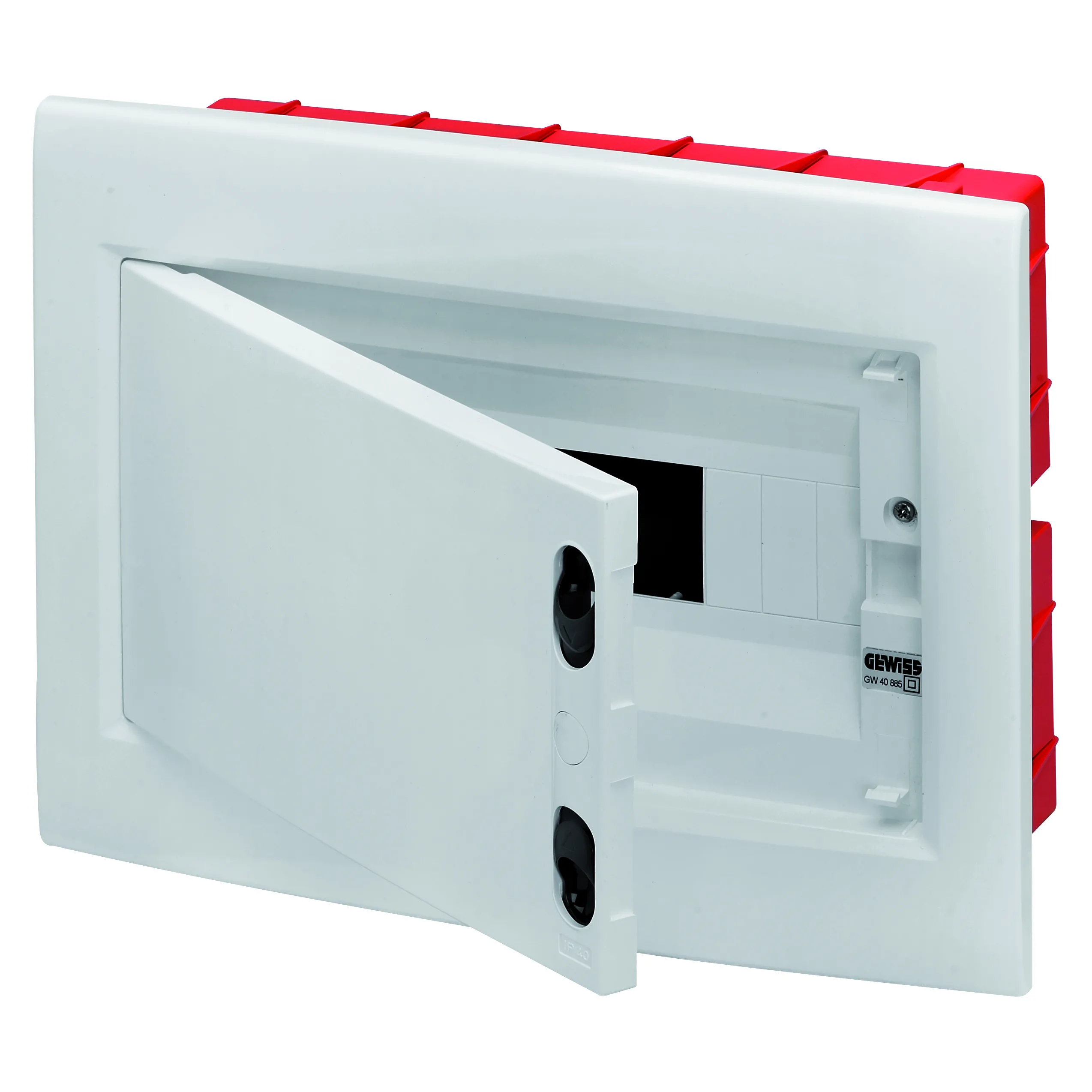 Carcasa Tablou cu montaj Incastrat - Cadru Extractibil - Usa Alb Opac - Bloc De Borne N (2X16)+(7X10) E (2X16)+(7X10) - 8 Module - IP40 Gewiss GW40884BS