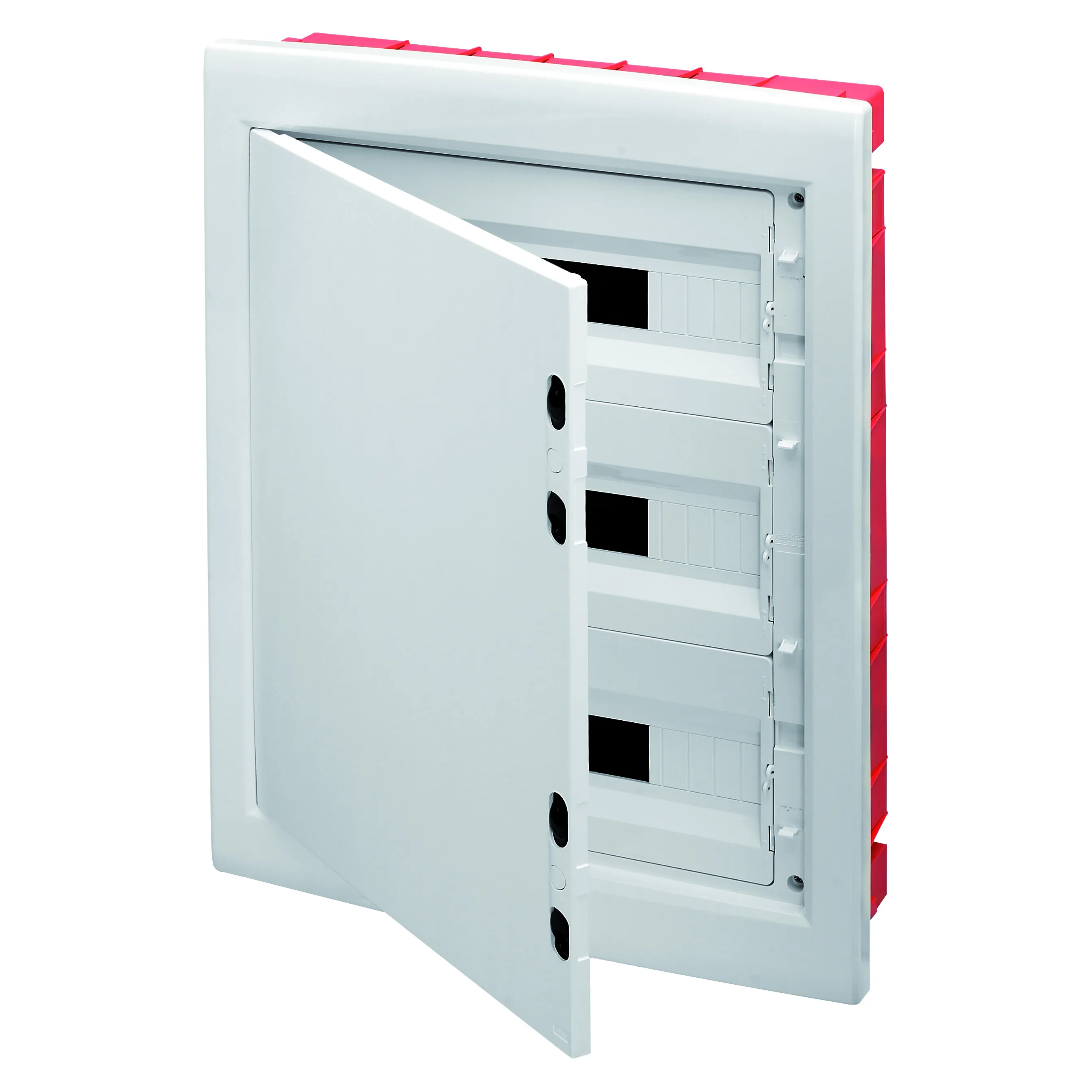 Tablou De Distributie - Panou Cu Fereastra Si Cadru Extractibil - Usa Alb Opac - Regleta De Borne N 2X[(3X16)+(17X10)] E 2X[(3X16)+(17X10)] - 54 Module (18X3) IP40 Gewiss GW40890BD